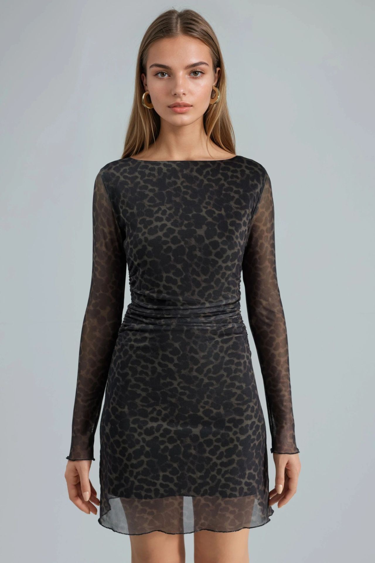 BUSEM A-Line Leopard Print Mini Dress 7