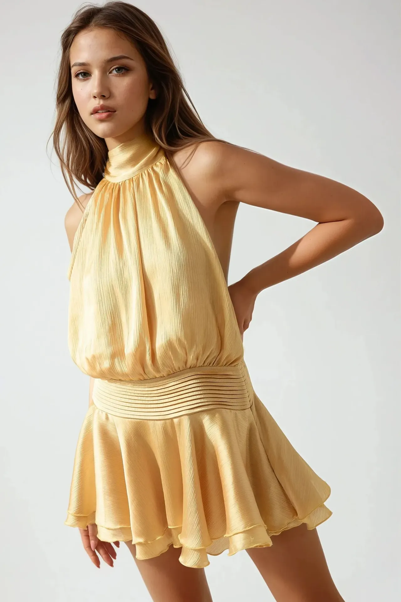 Textured Turtleneck Mini Dress