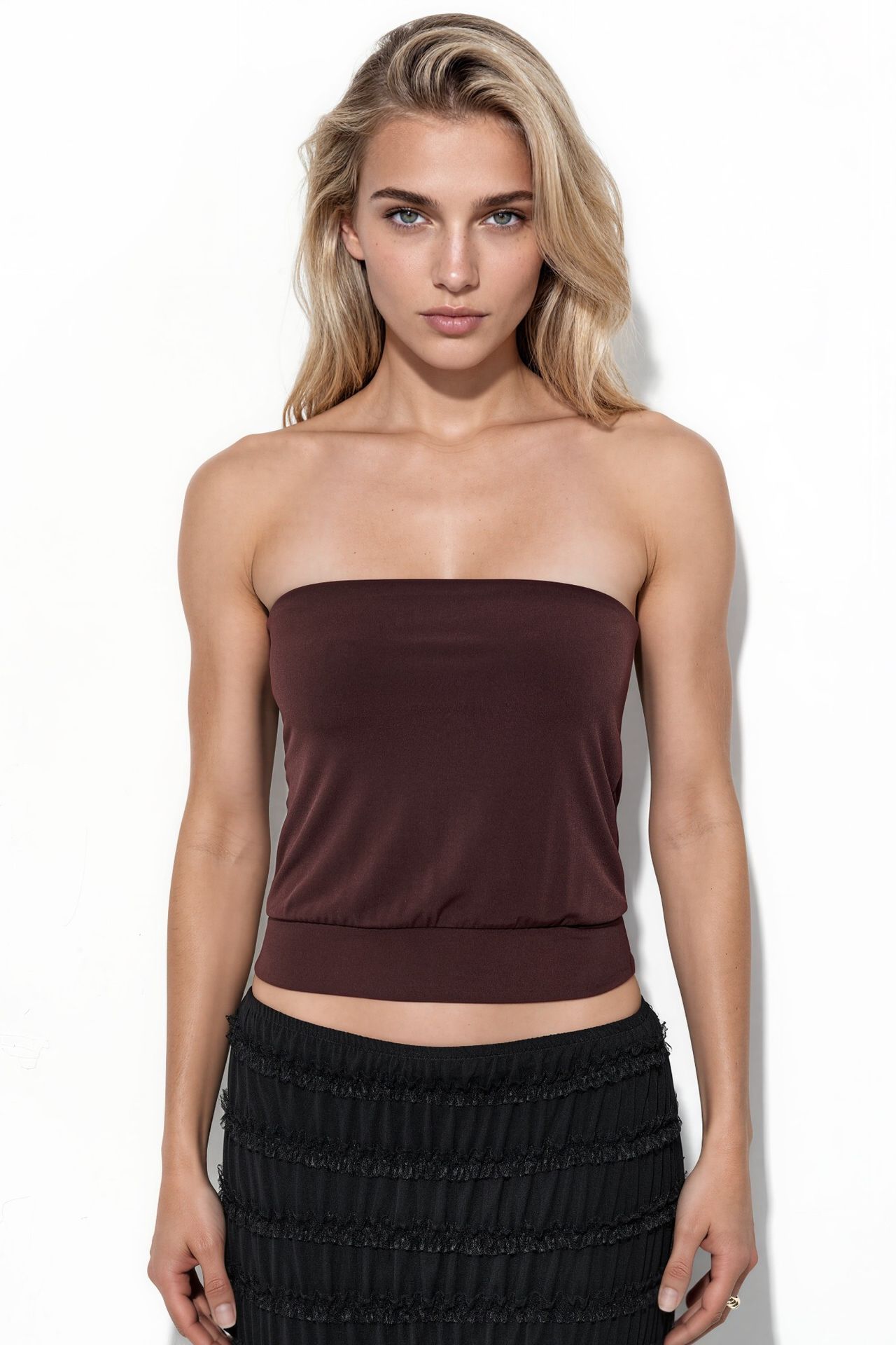 BUSEM Strapless Knitted Crop Top 5