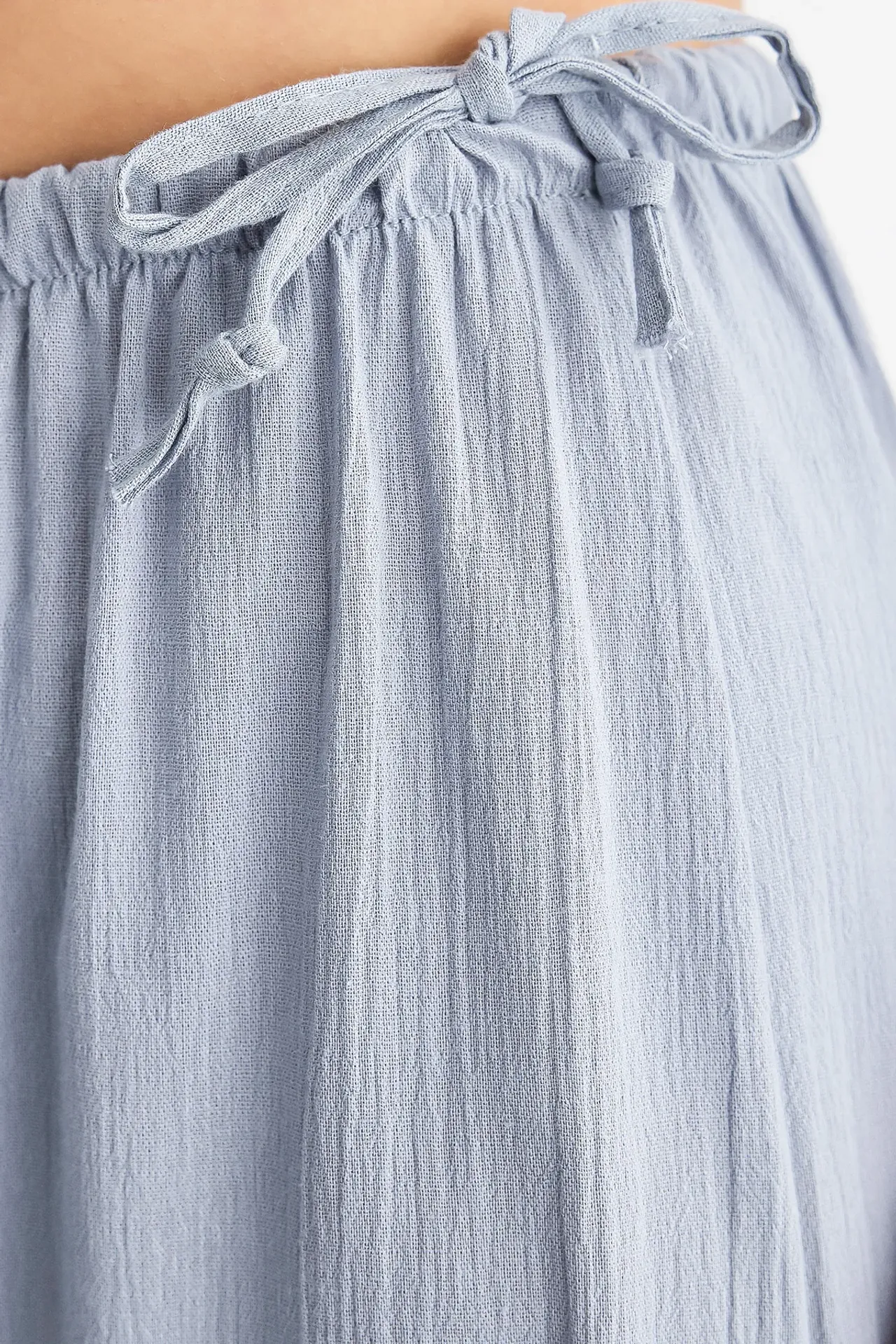 Wide-Leg Drawstring Pants with Bow and Tie-Side