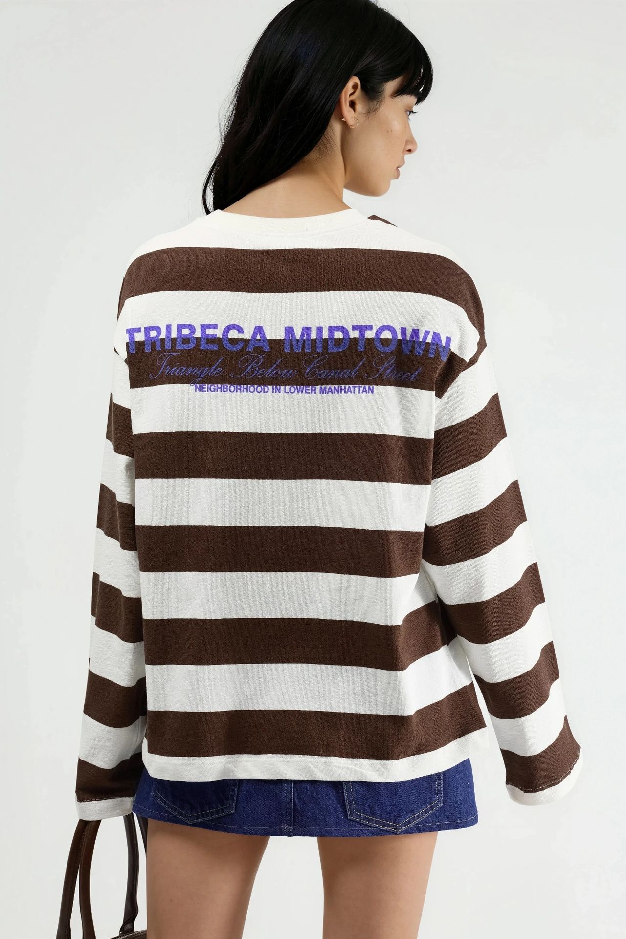 BUSEM Oversized Striped Crew Neck Sweatshirt 7