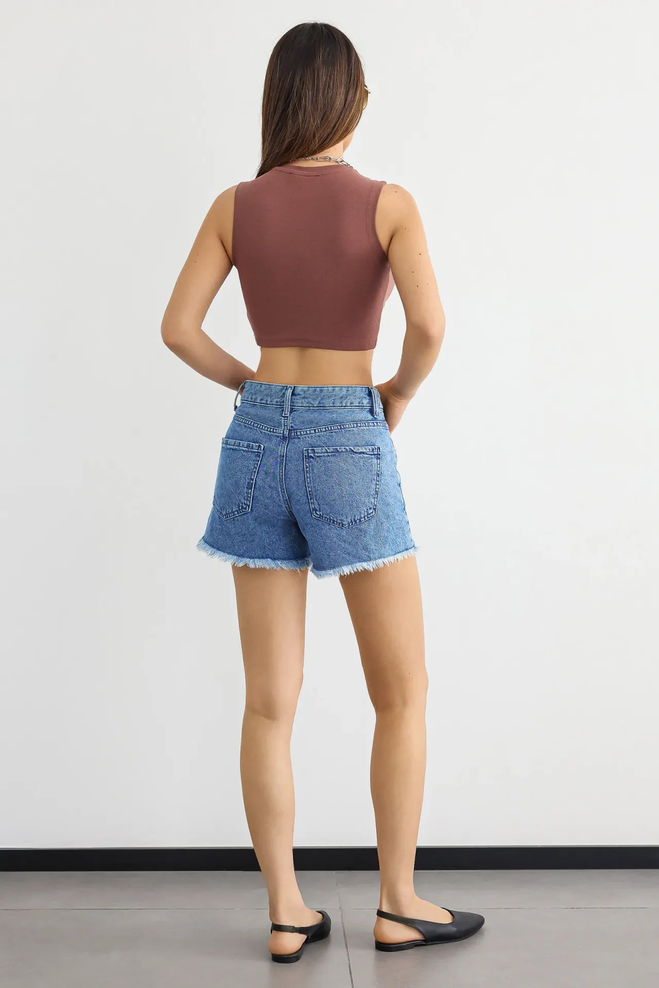 Round Neck Sleeveless Cotton Camisole Tank Top