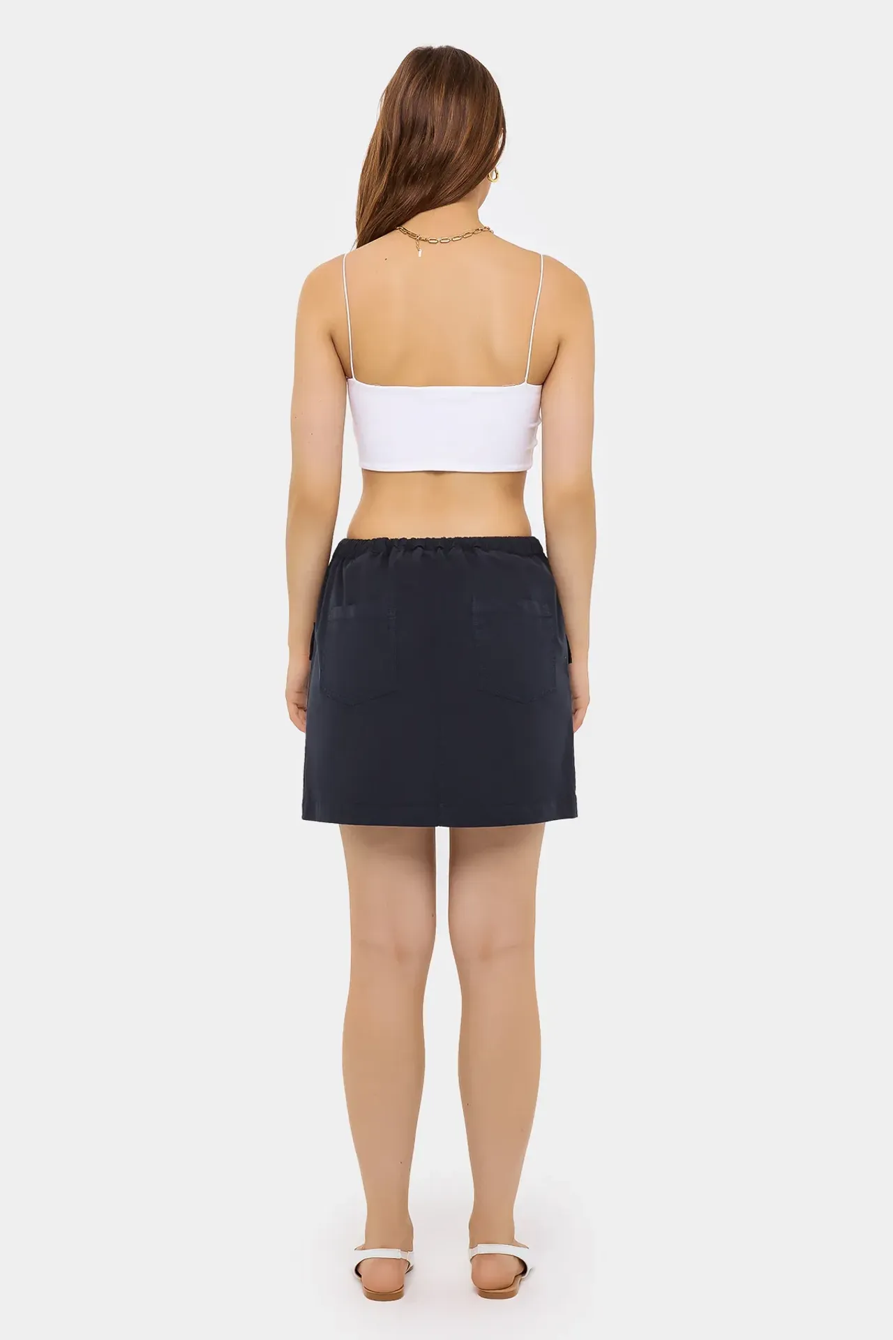 Cotton Low-Rise Cargo Skirt 
