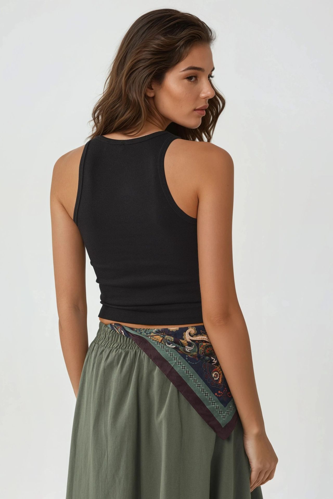 BUSEM Fitted U Collar Knitted Tank Top 3