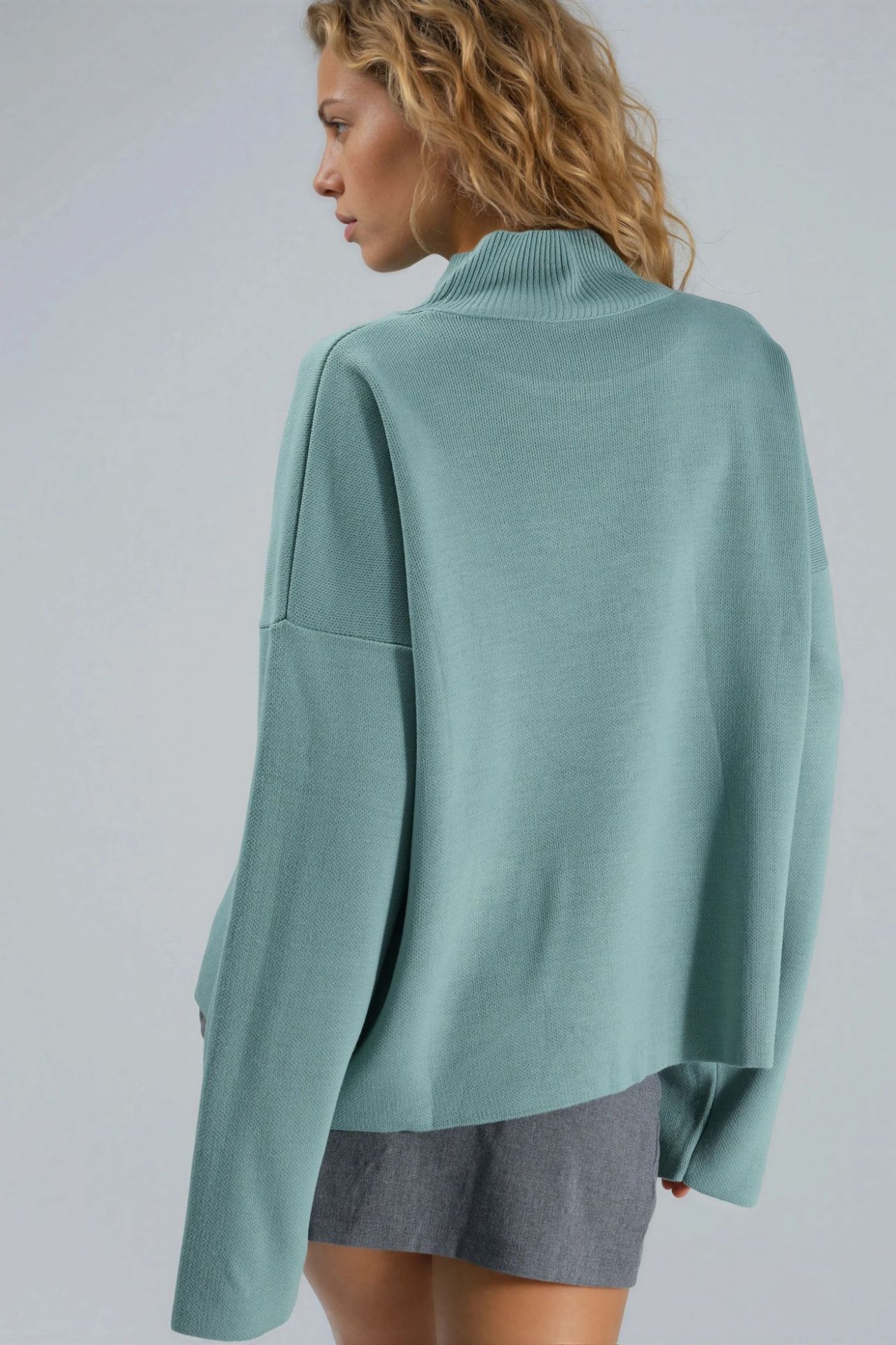 MY FASHION Oversized Ribbed Turtleneck Sweater 3