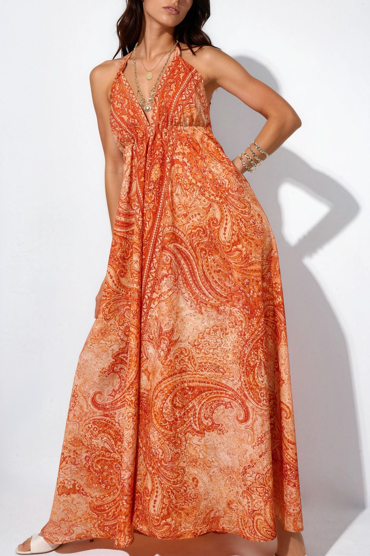 Ethnic Patterned Bohemian Maxi Dress 5