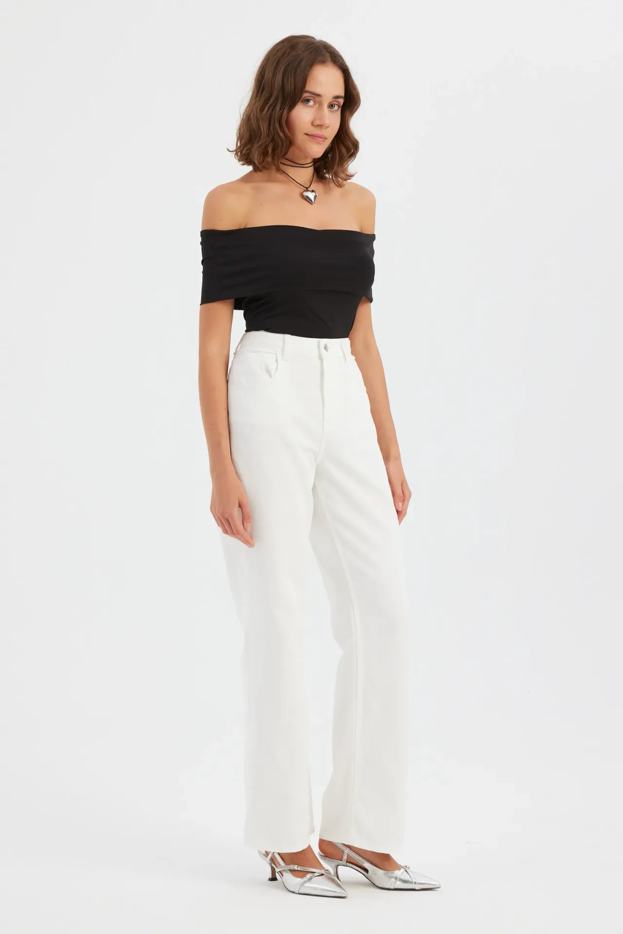 Off-Shoulder Ruched Bodycon Crop Top