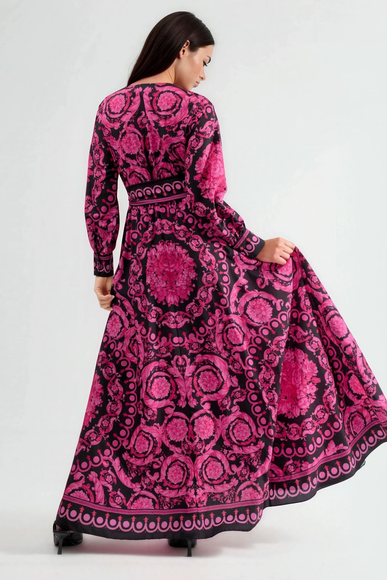 MSN Floral Tie Detail Midi Dress 2