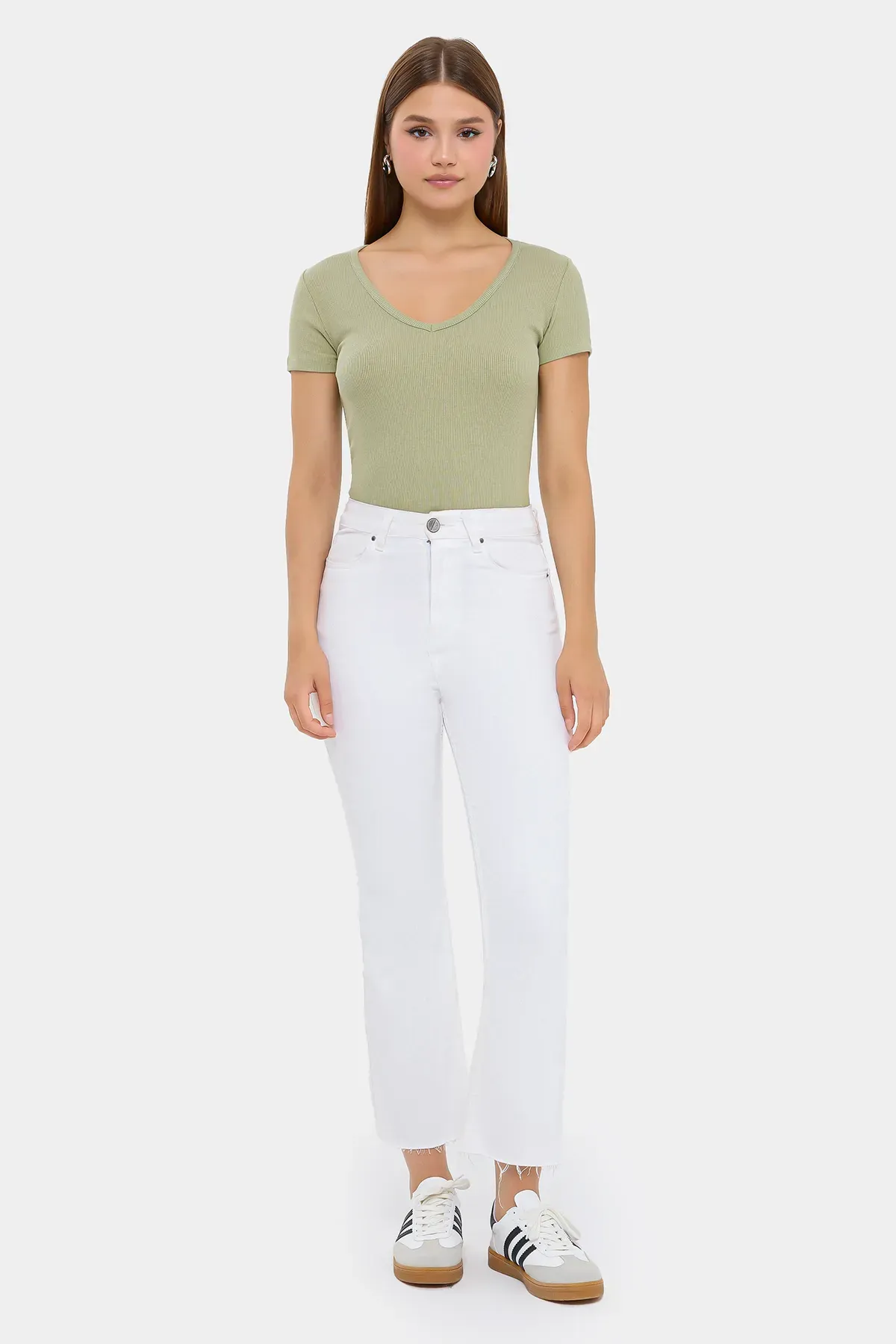 Basic Short Sleeve V-Neck T-Shirt 2