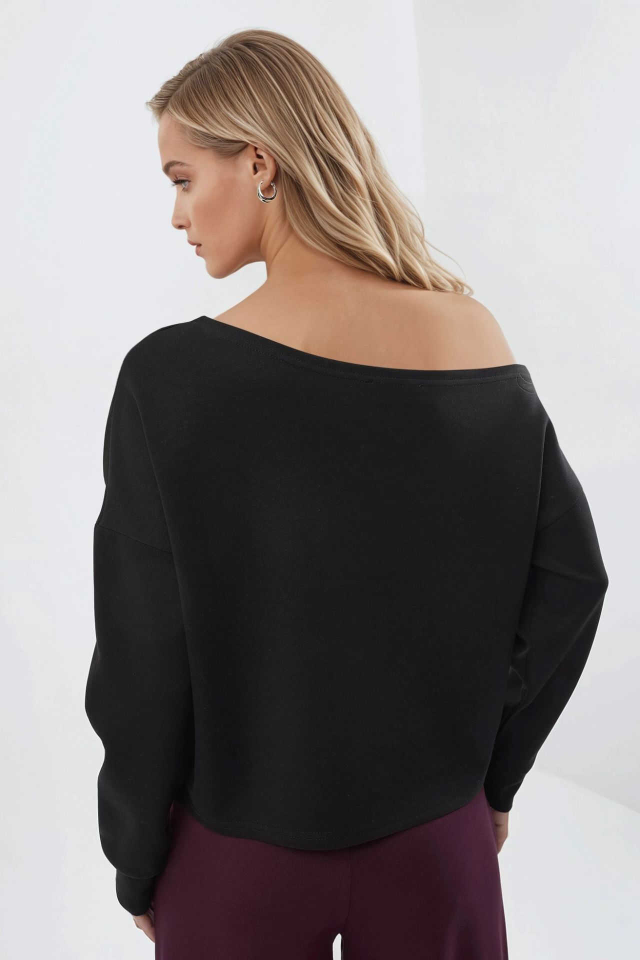 BUSEM Asymmetrical Collar Relaxed Fit Sweatshirt 3