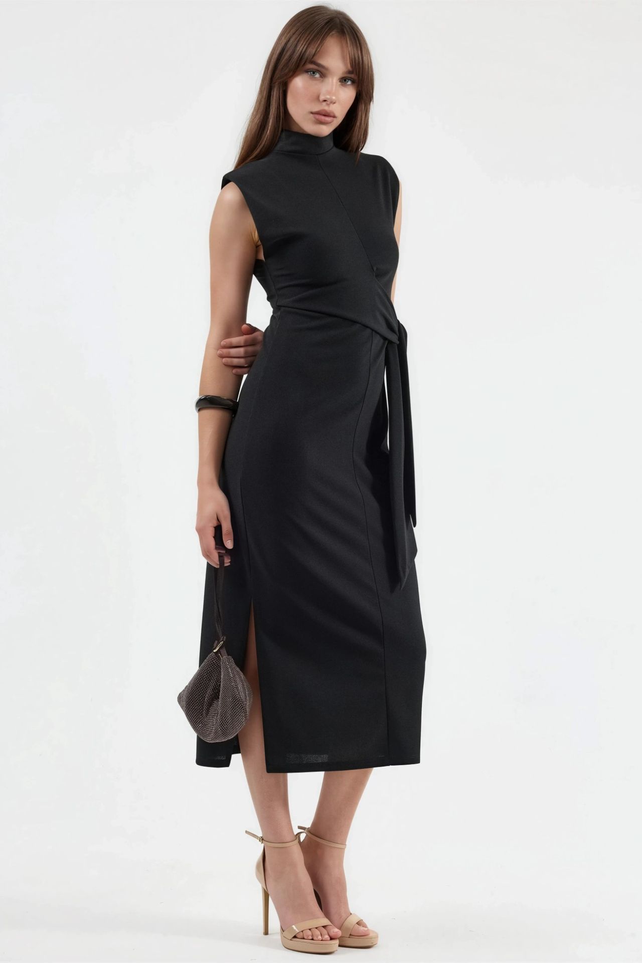 BUSEM Midi Dress with Tie Detail 2