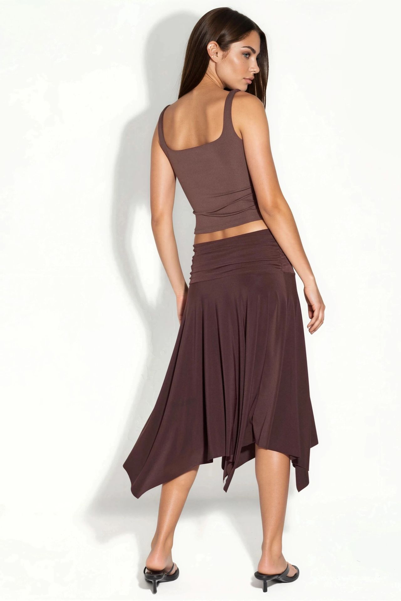 BUSEM High Waist Maxi Skirt with Drape Detail 4