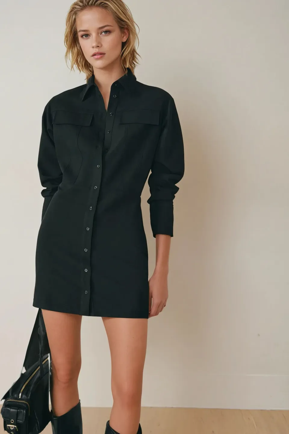 Mini Shirt Collar Dress