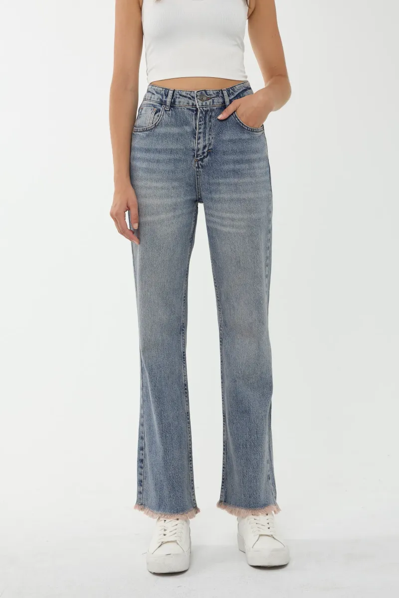 High Waist Boot Cuff Jeans 2