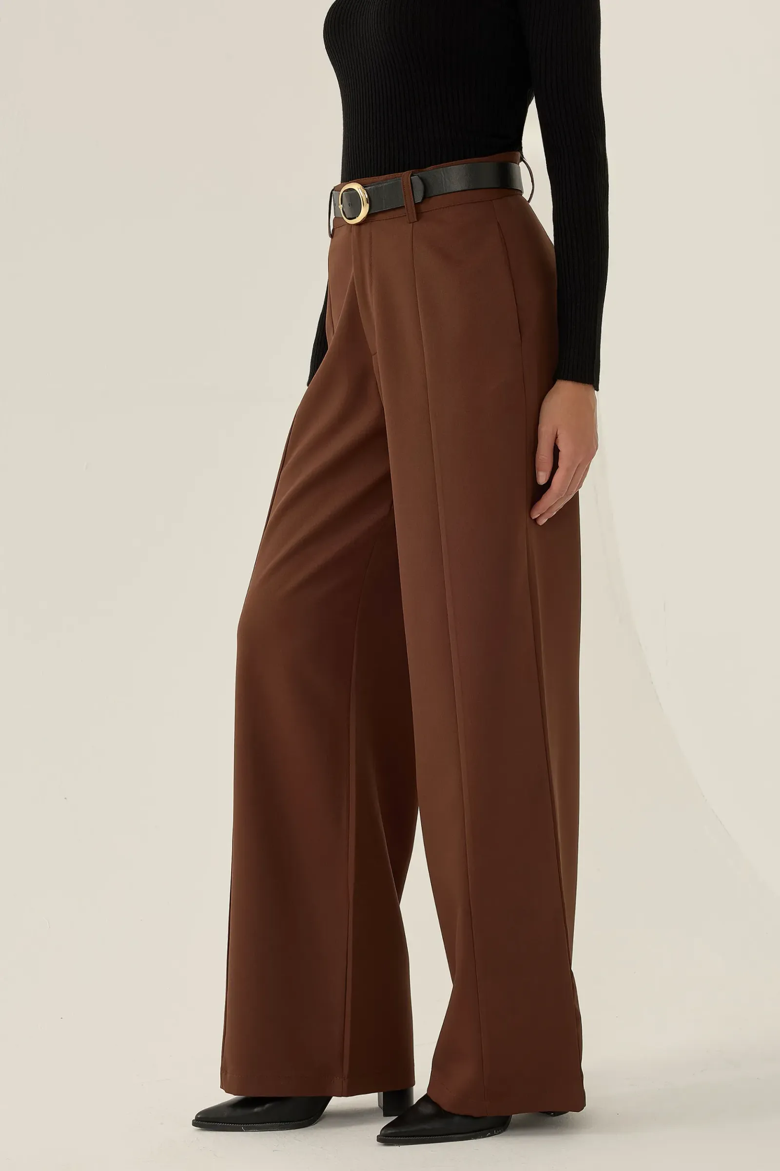 High Waist Pleated Wide Leg Trousers 5
