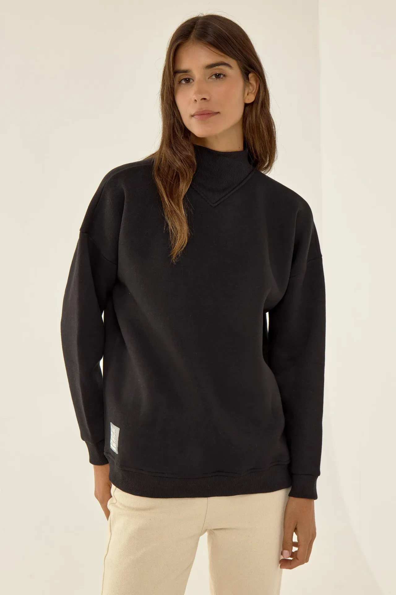 Relaxed Fit Half Turtleneck Sweatshirt