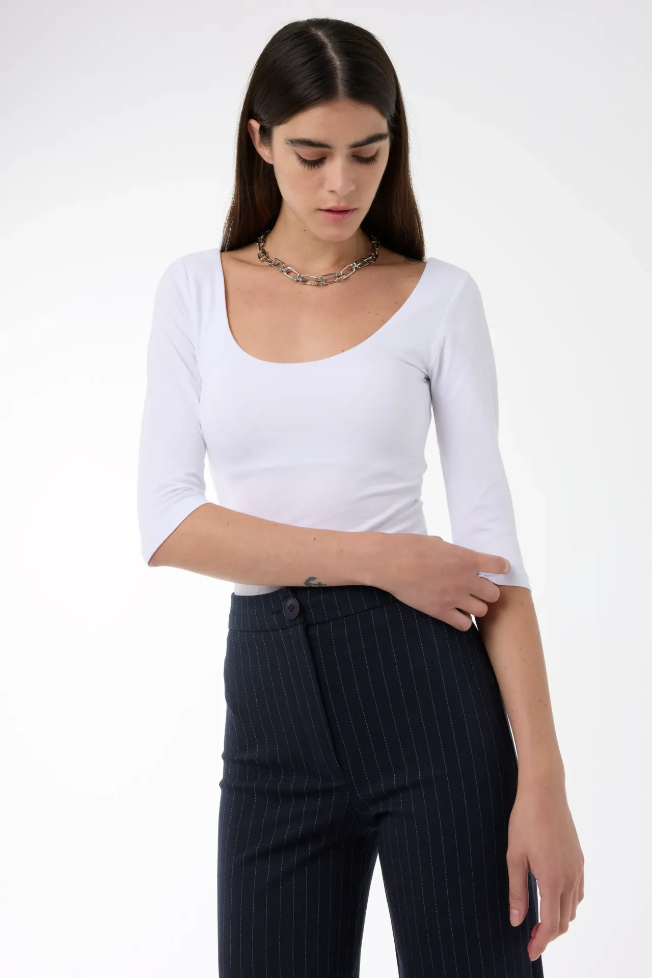Pool Collar Basic Blouse