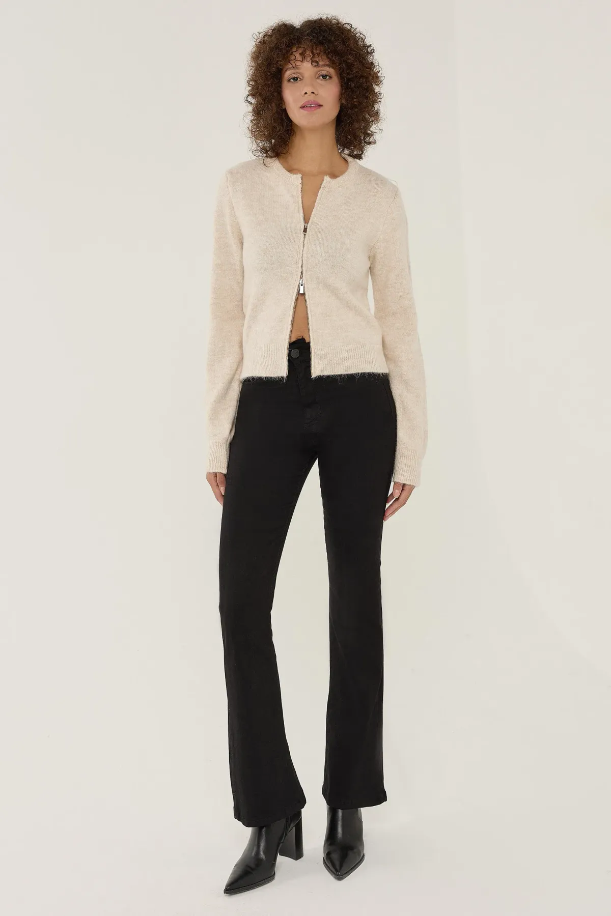 Zippered Knit Cardigan 1