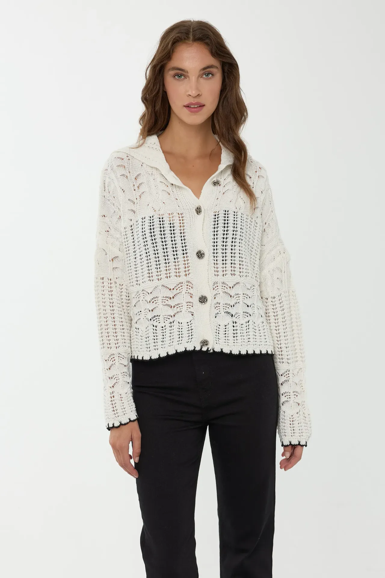 Buttoned Knit Cardigan