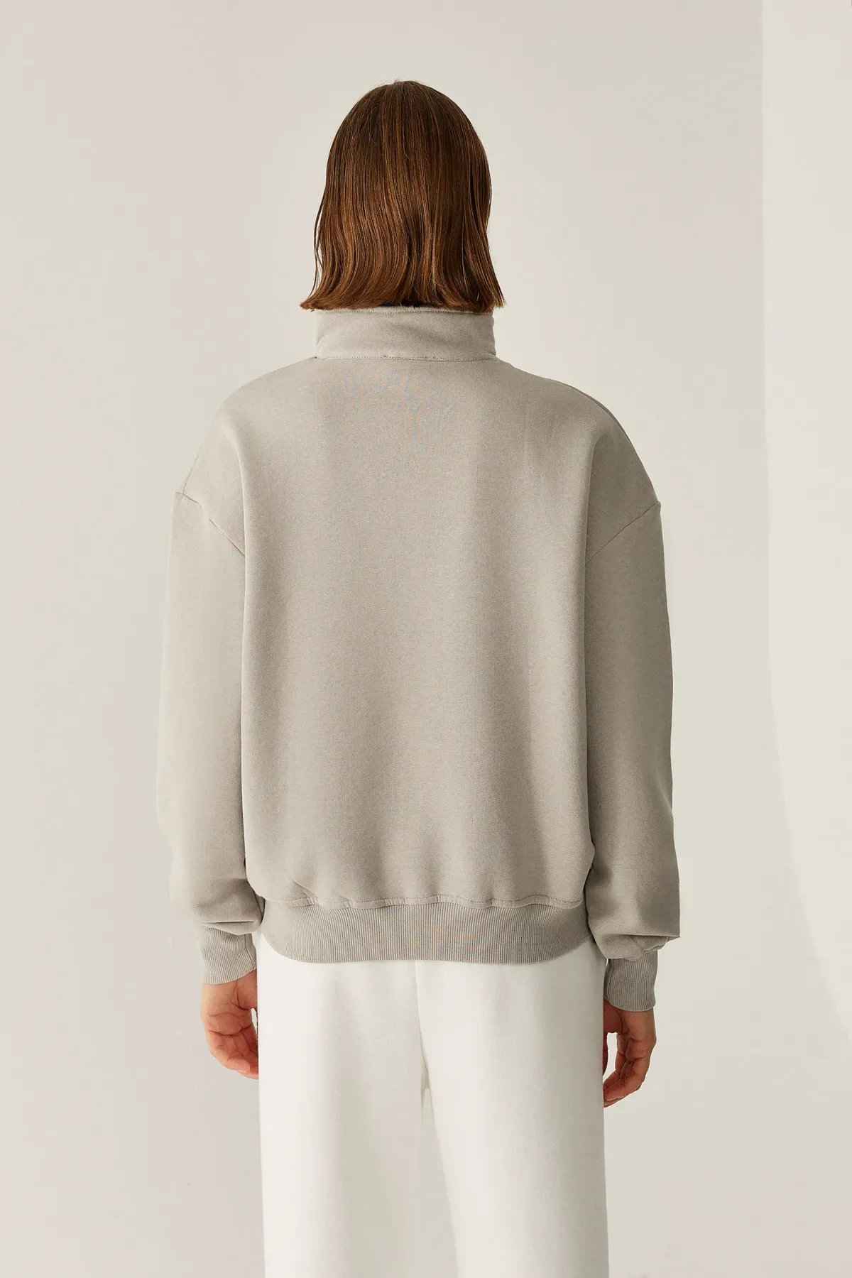 Printed Zipper Collar Sweatshirt 5