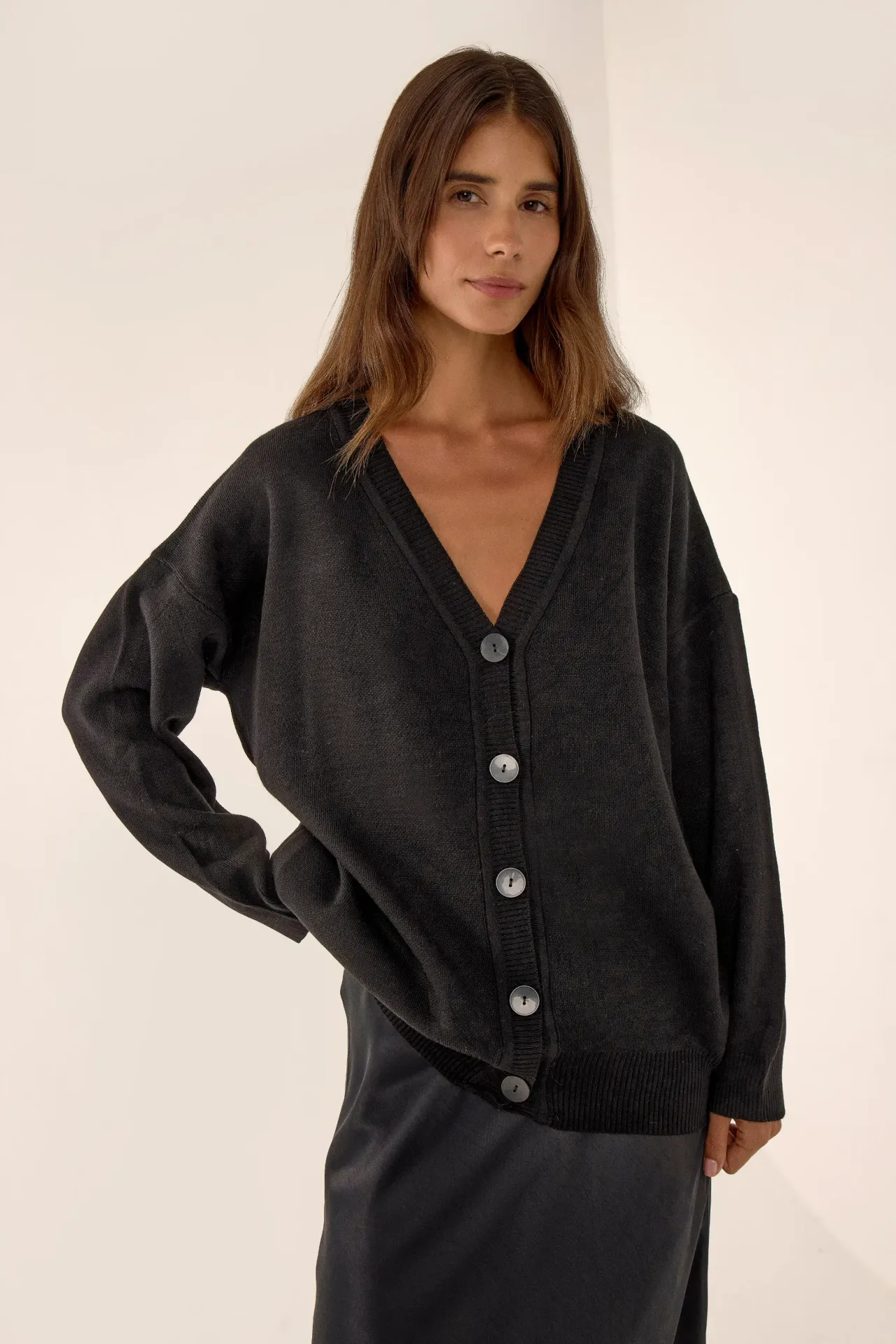 V-Neck Knitted Cardigan