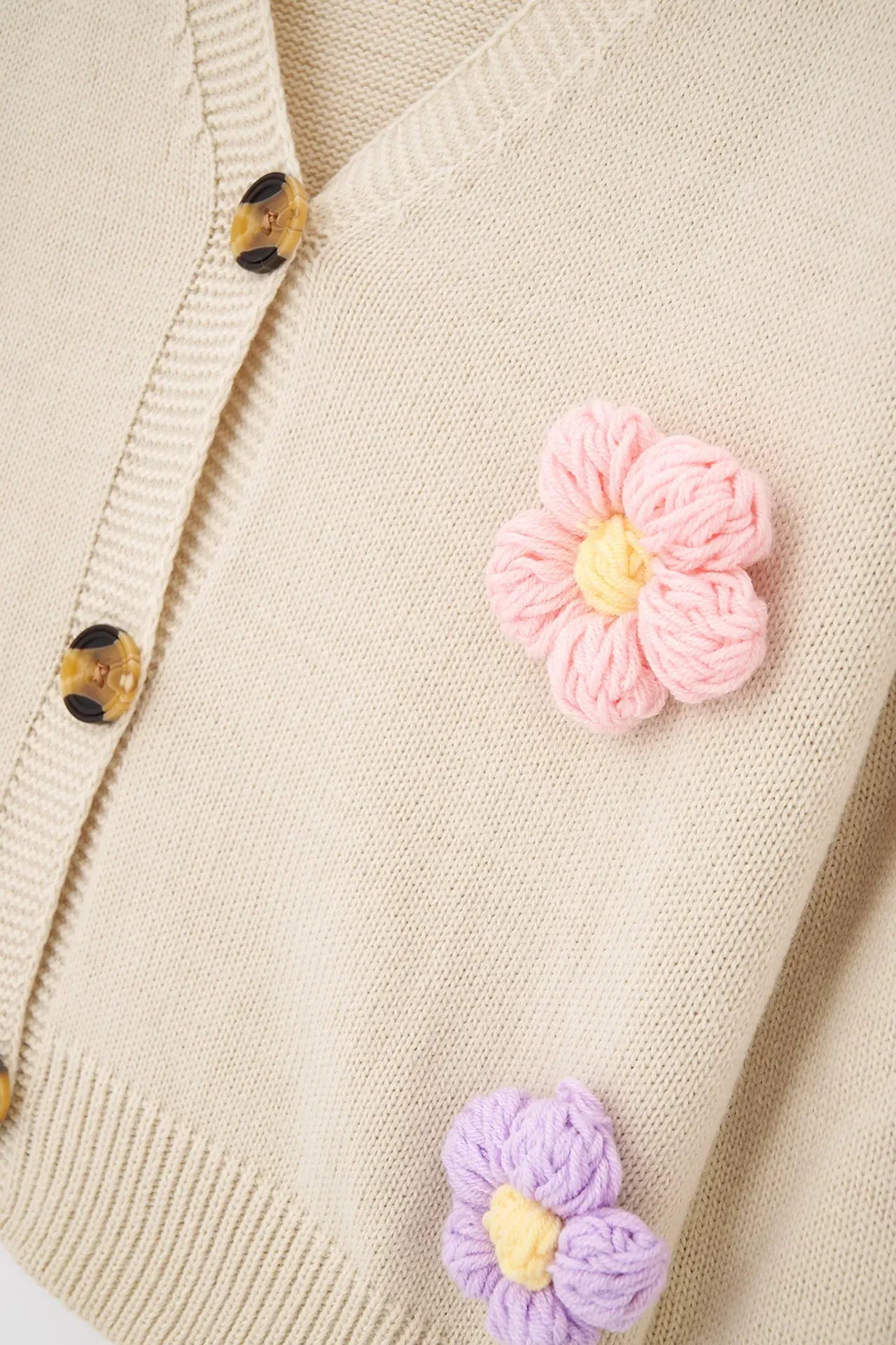 Floral V-Neck Relaxed Fit Cardigan