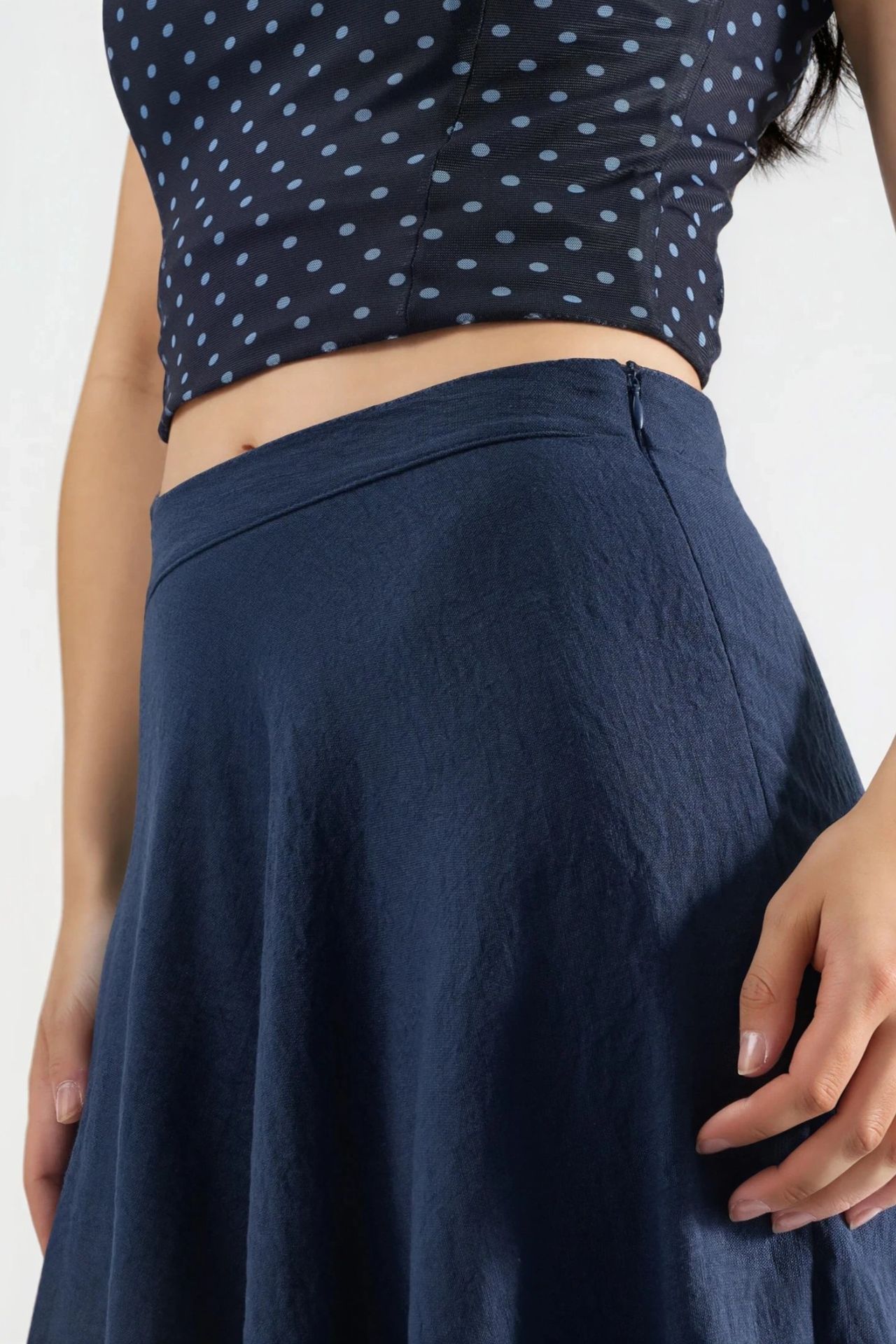 BUSEM High Waist Textured A-Line Maxi Skirt 5