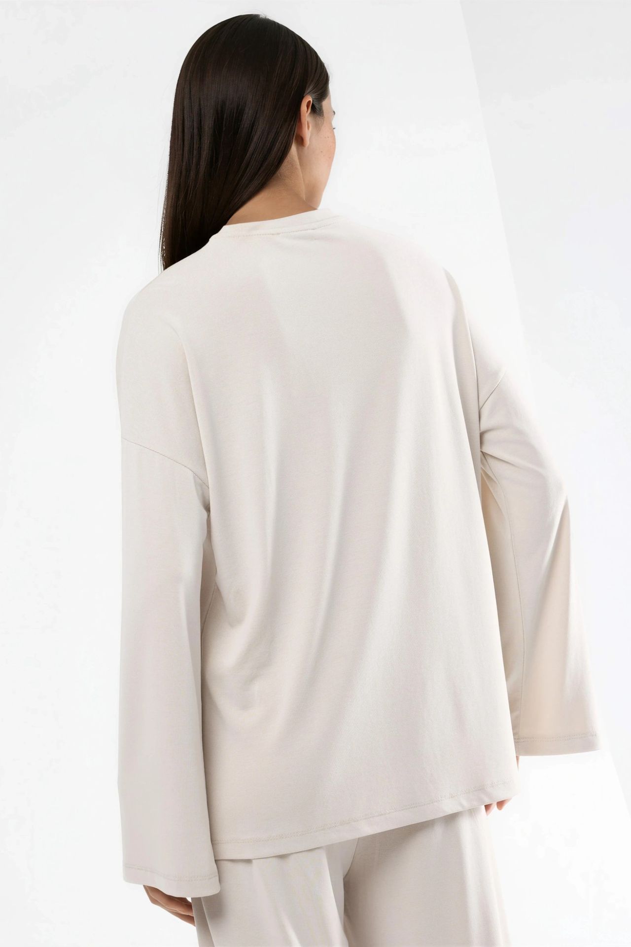 BUSEM Relaxed Fit Crew Neck Long Sleeve Blouse 5