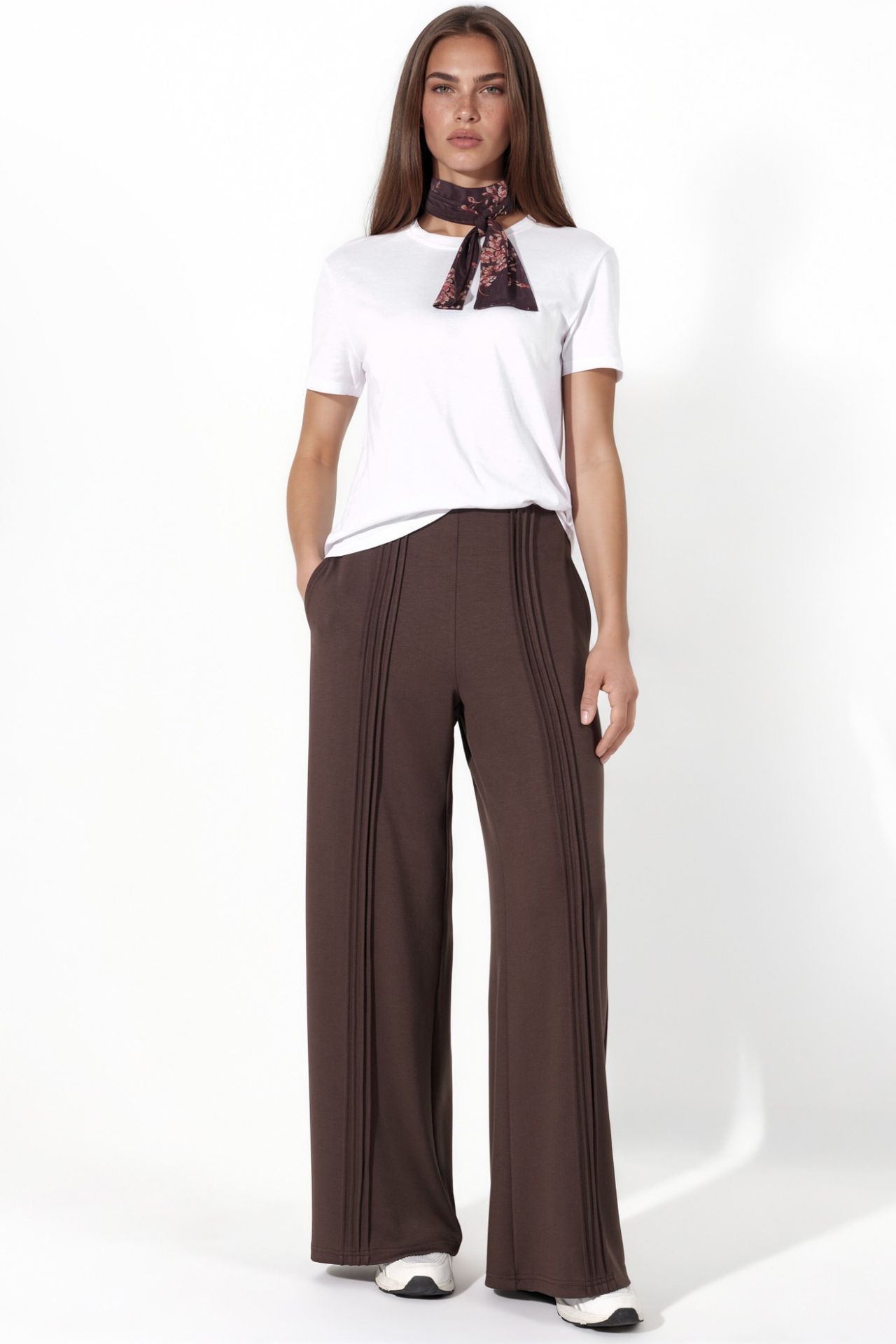 Modal Touch Rib Detail Straight Leg Pants 2
