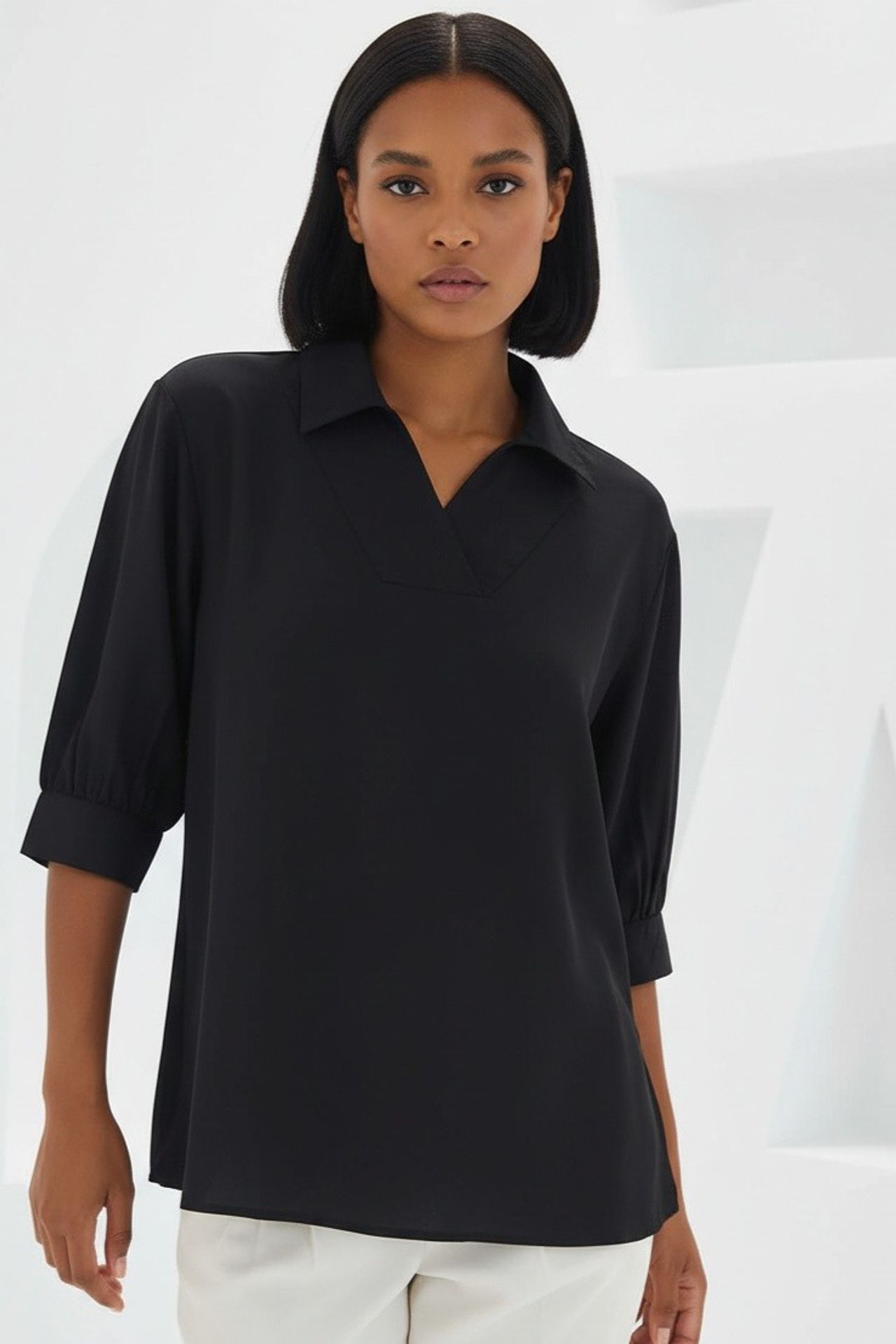 BDART Polo Collar Loose Fit Blouse 4