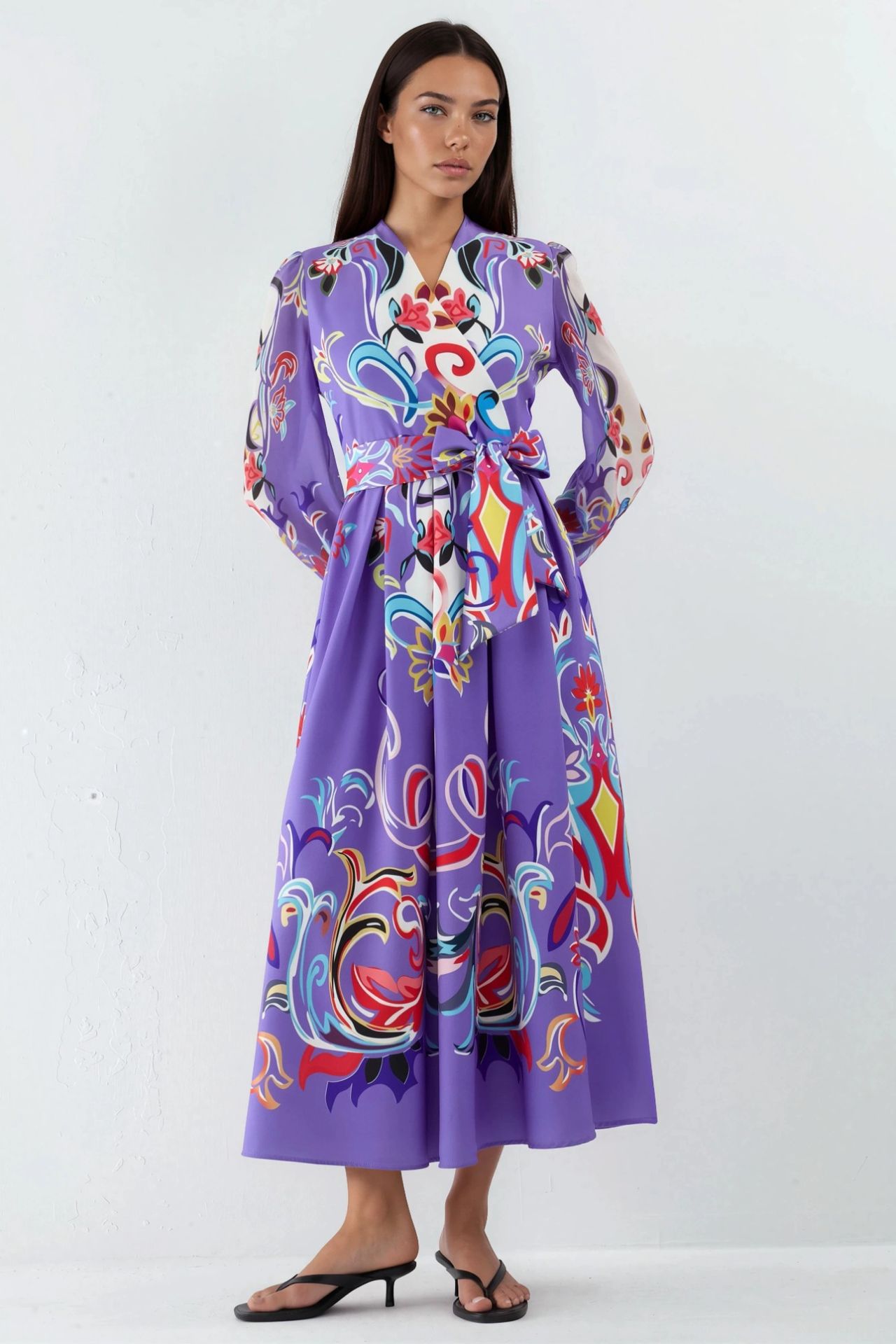 MSN Floral Print Maxi A-Line Dress 5