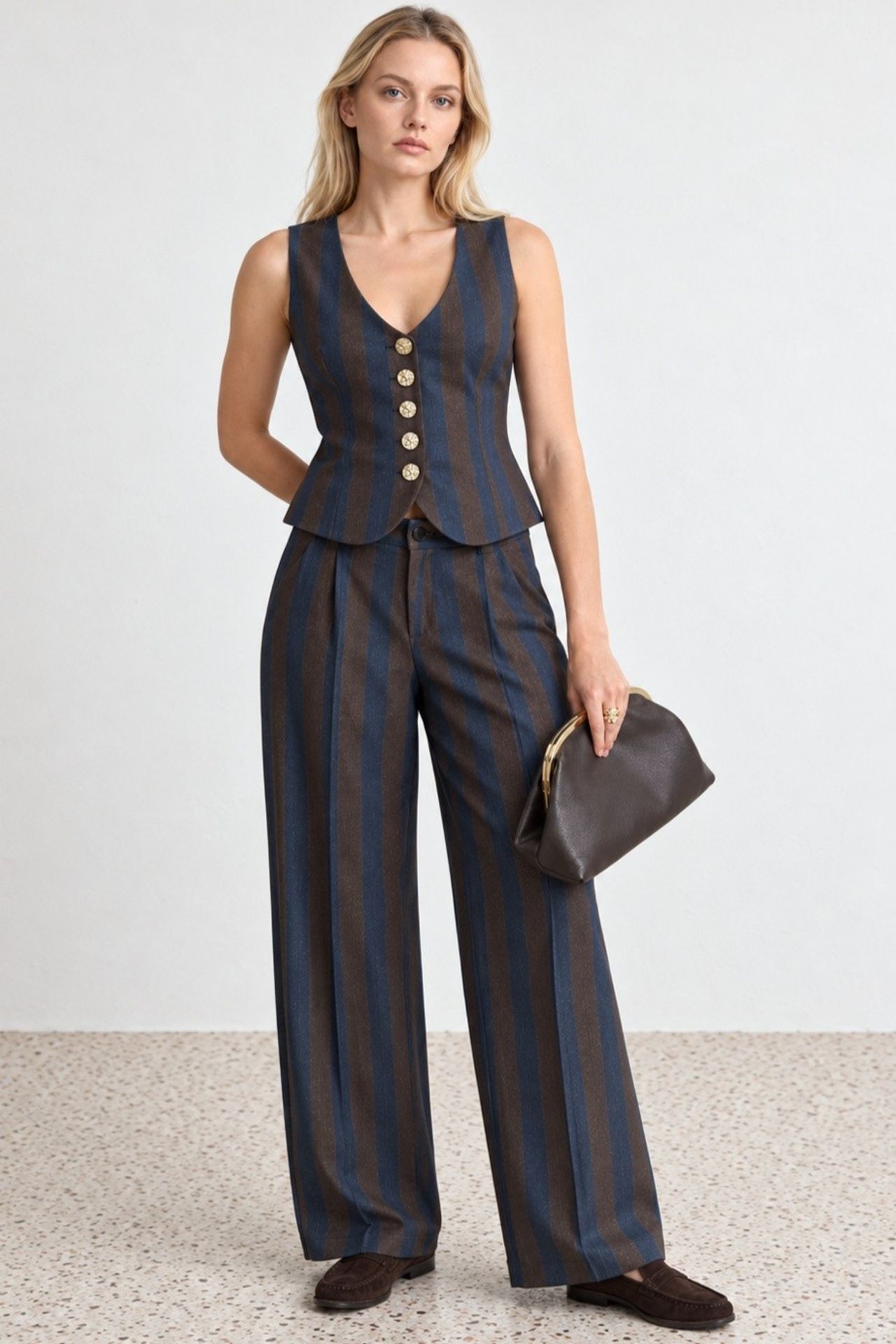 Striped Straight Leg Pants 1