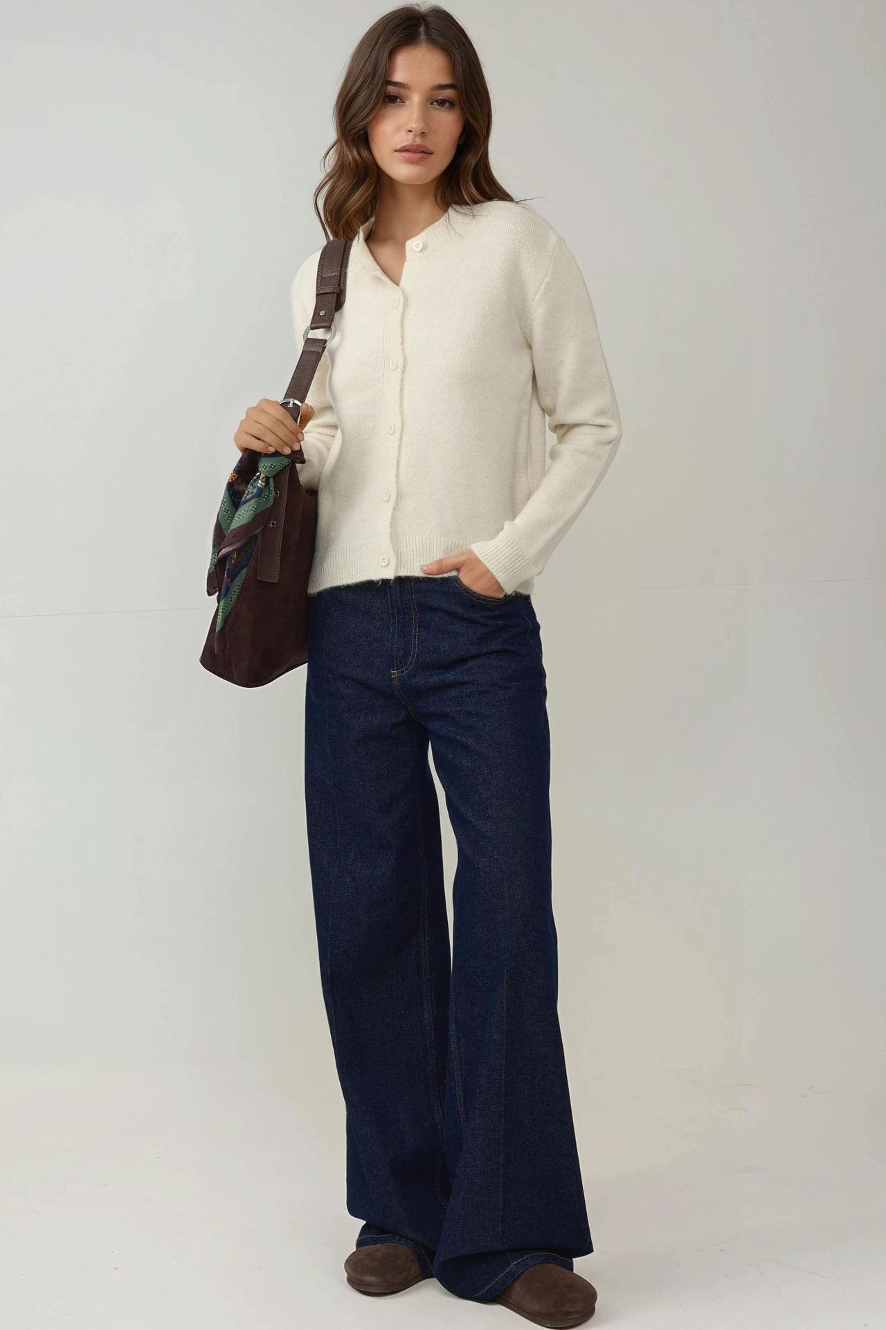 Crew Neck Knitwear Soft Touch Cardigan 3