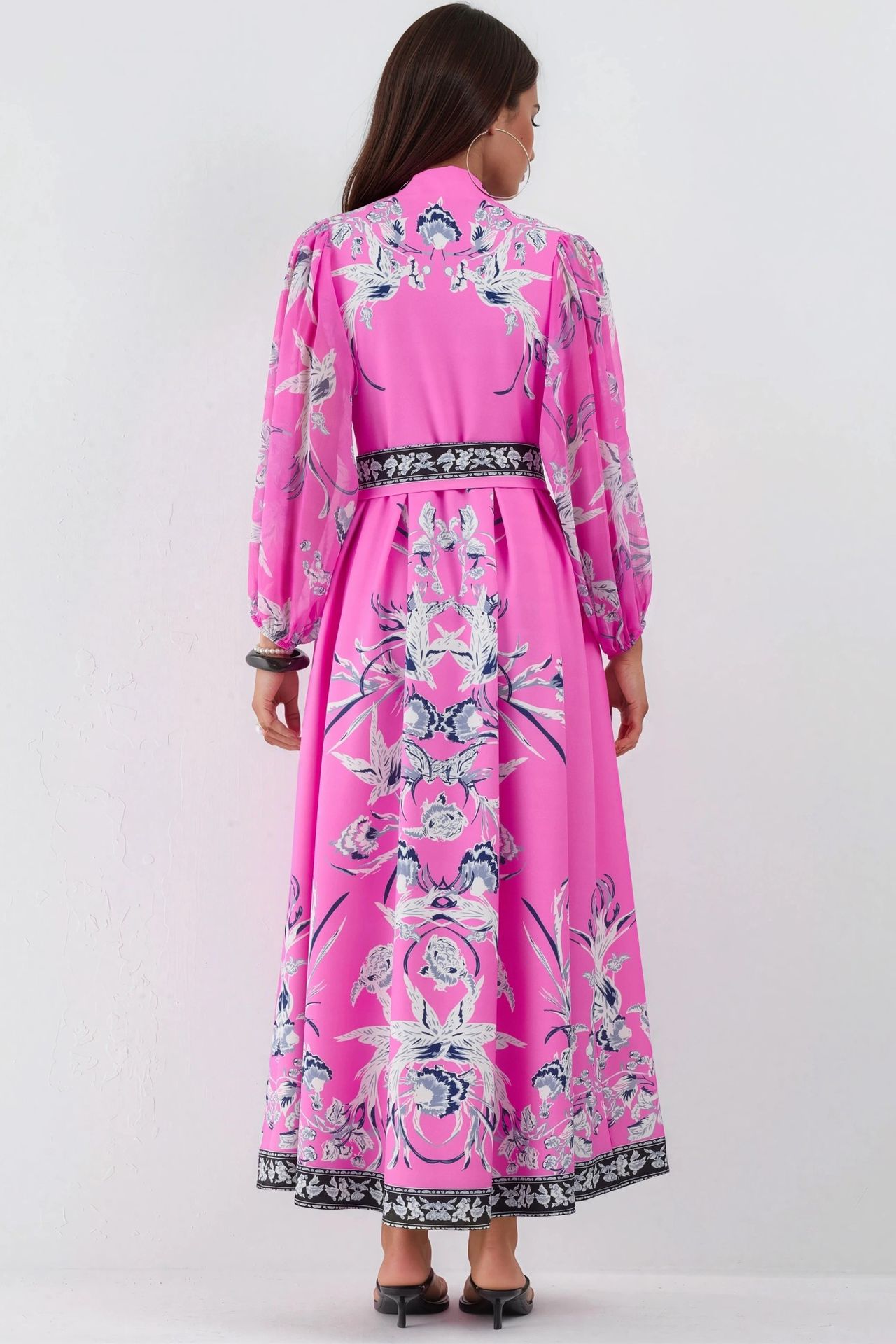 MSN Floral V-Neck Maxi Wrap Dress with Belt 3