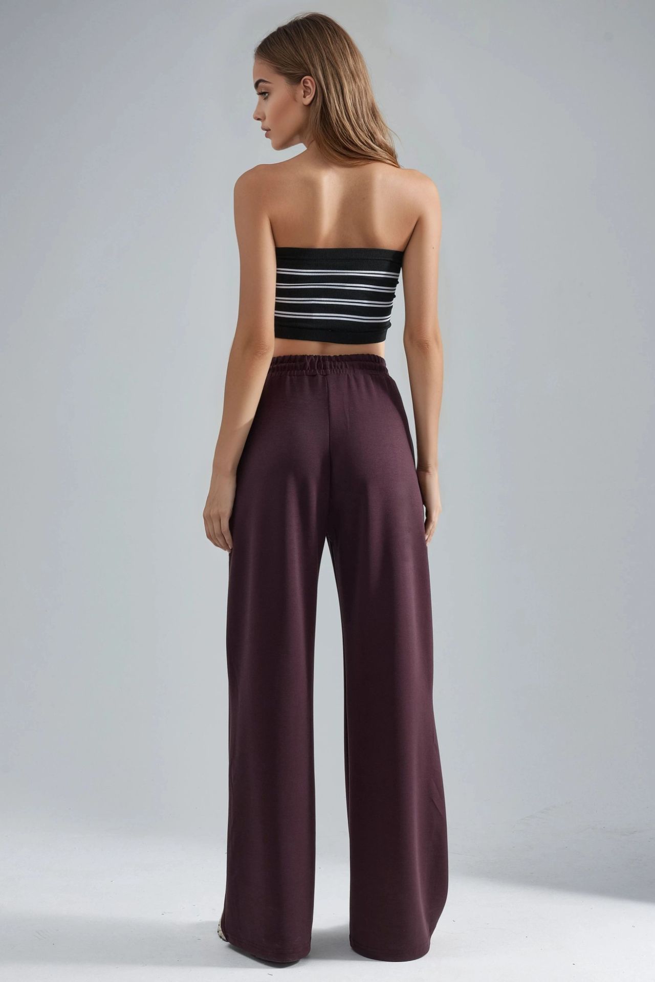 BUSEM Mid Waist Wide Leg Modal Pants 3