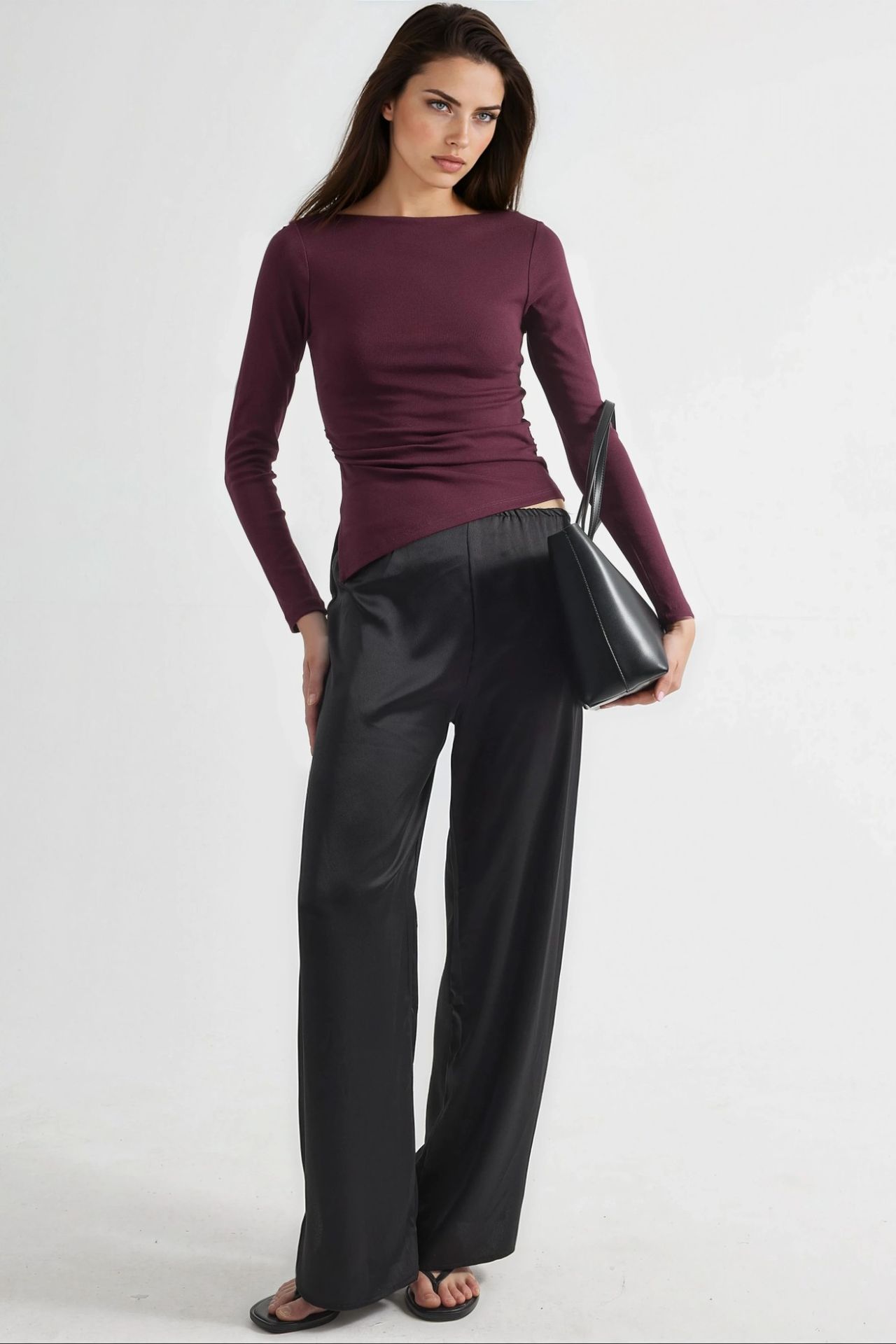 BUSEM Boat Neck Cotton Blouse 5