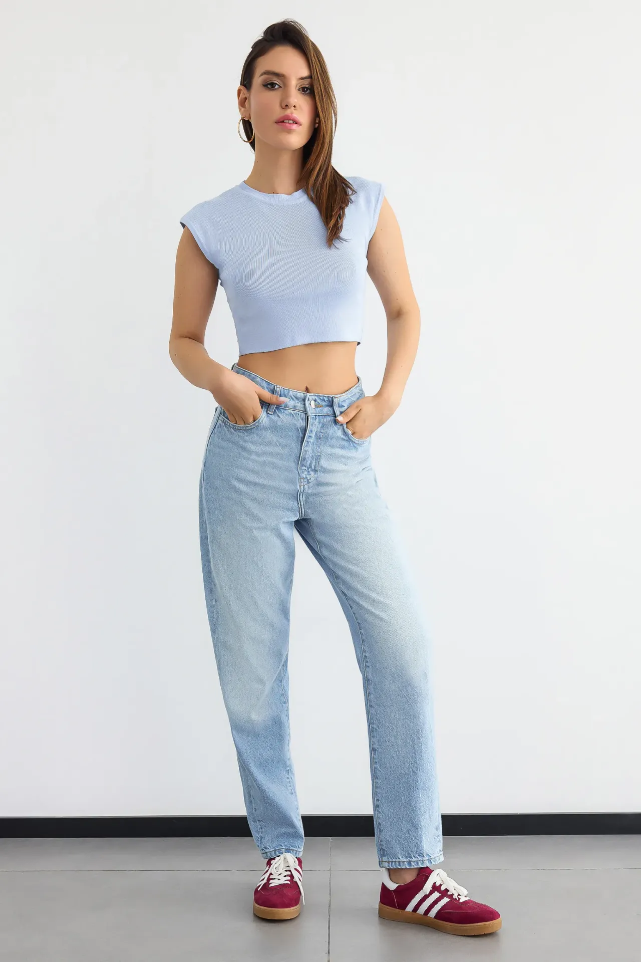 Ribbed Cap Sleeve Cropped Top