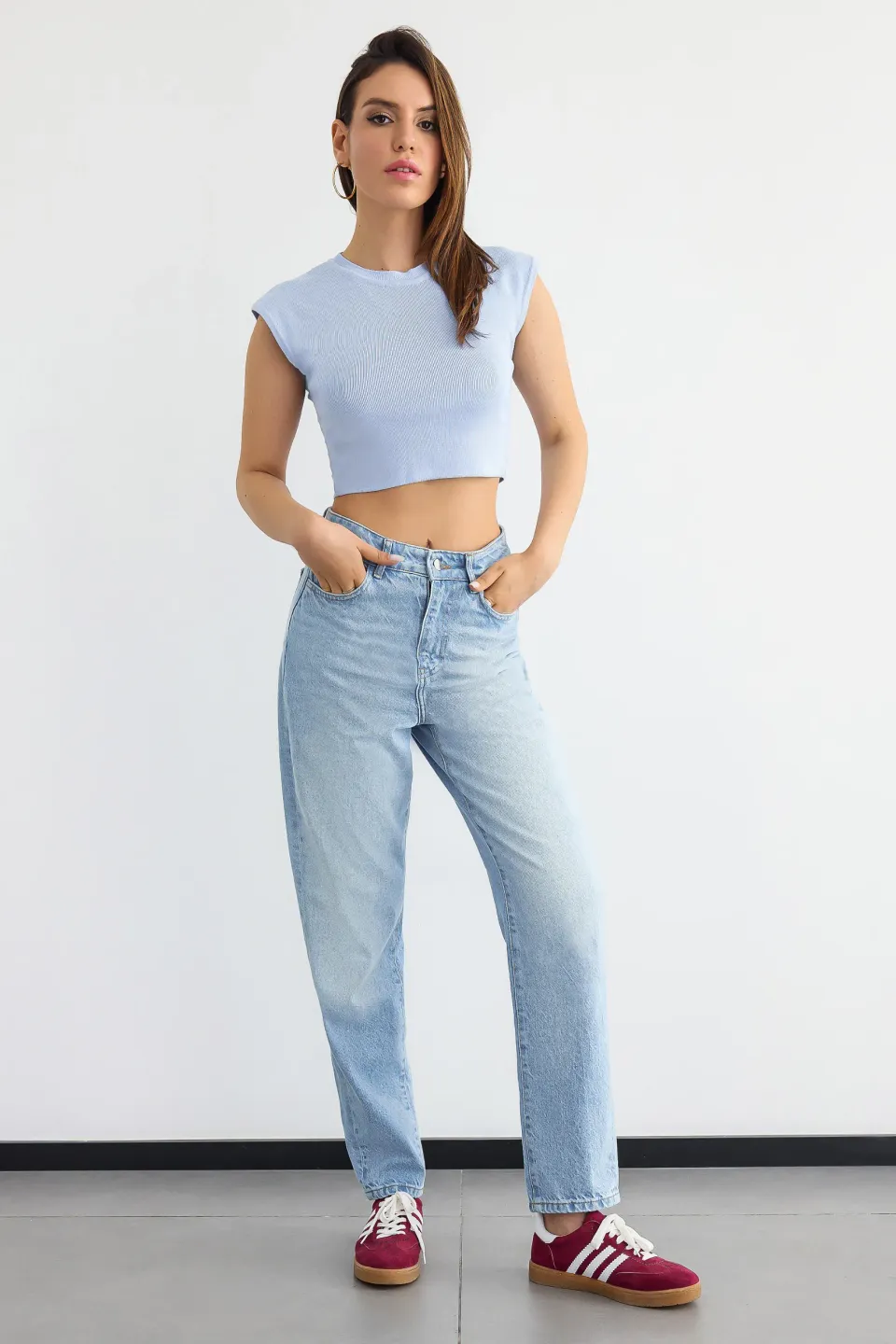 Ribbed Cap Sleeve Cropped Top