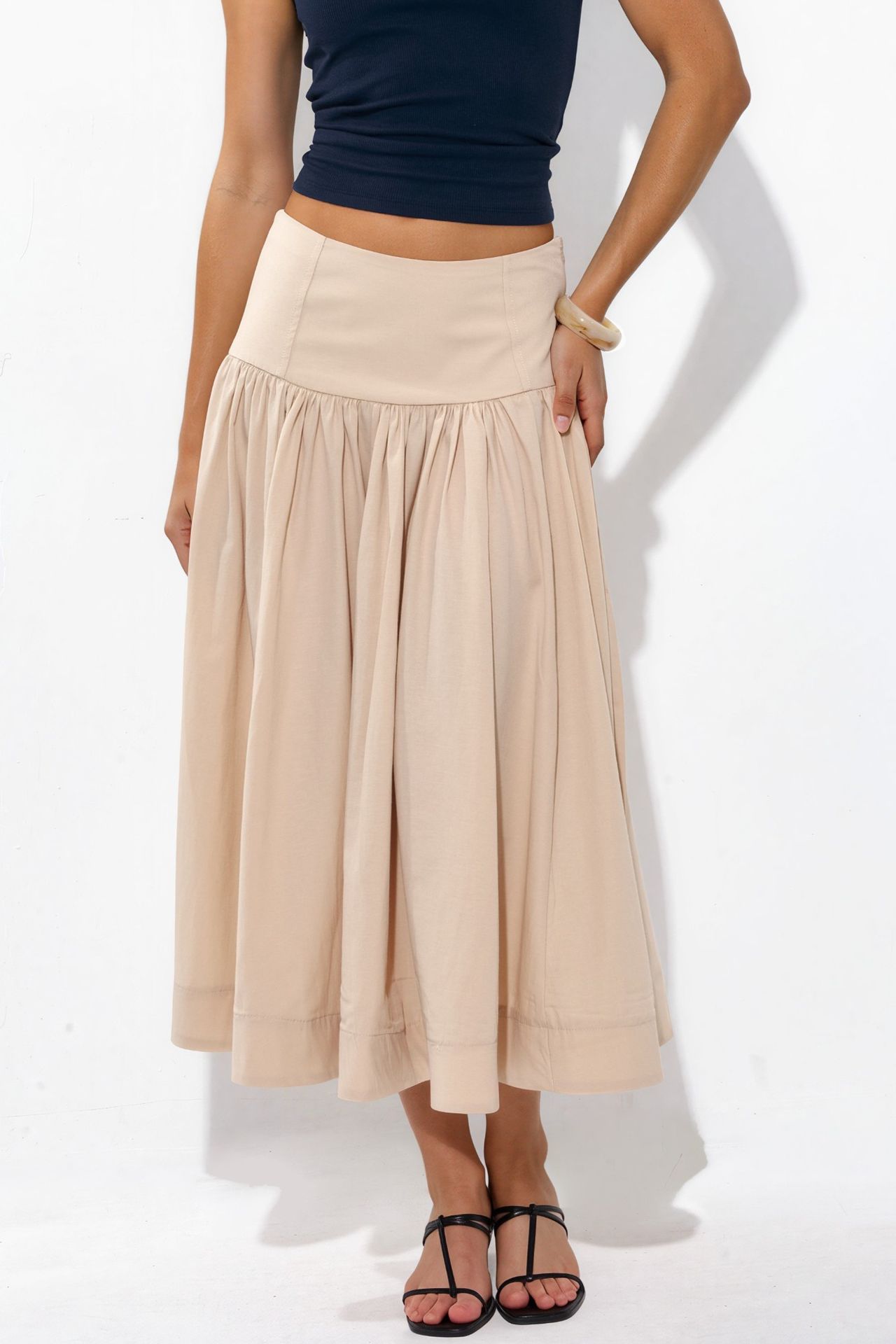 BUSEM High-Waist A-Line Midi Skirt 1