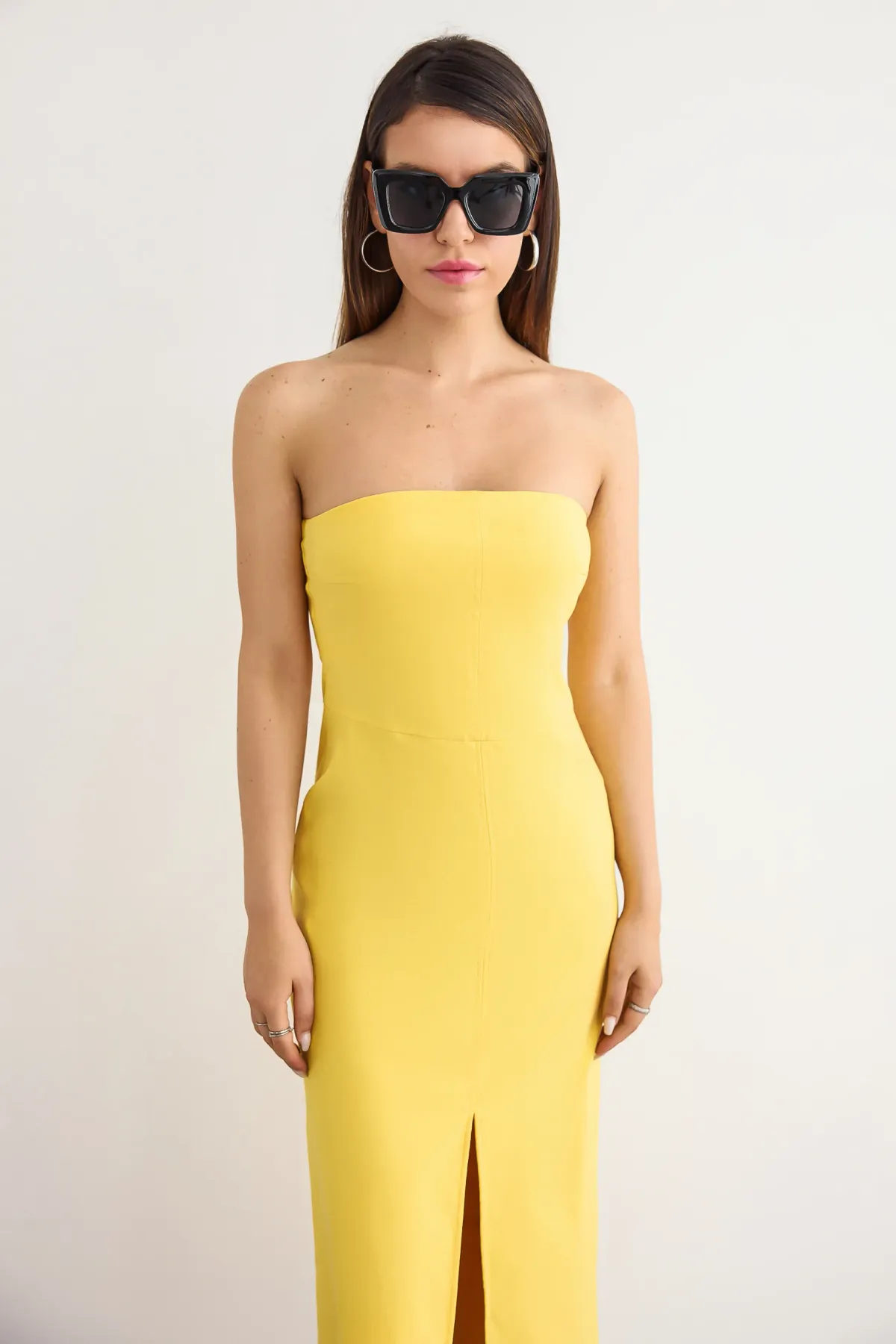 Strapless Maxi Dress with Slit 3