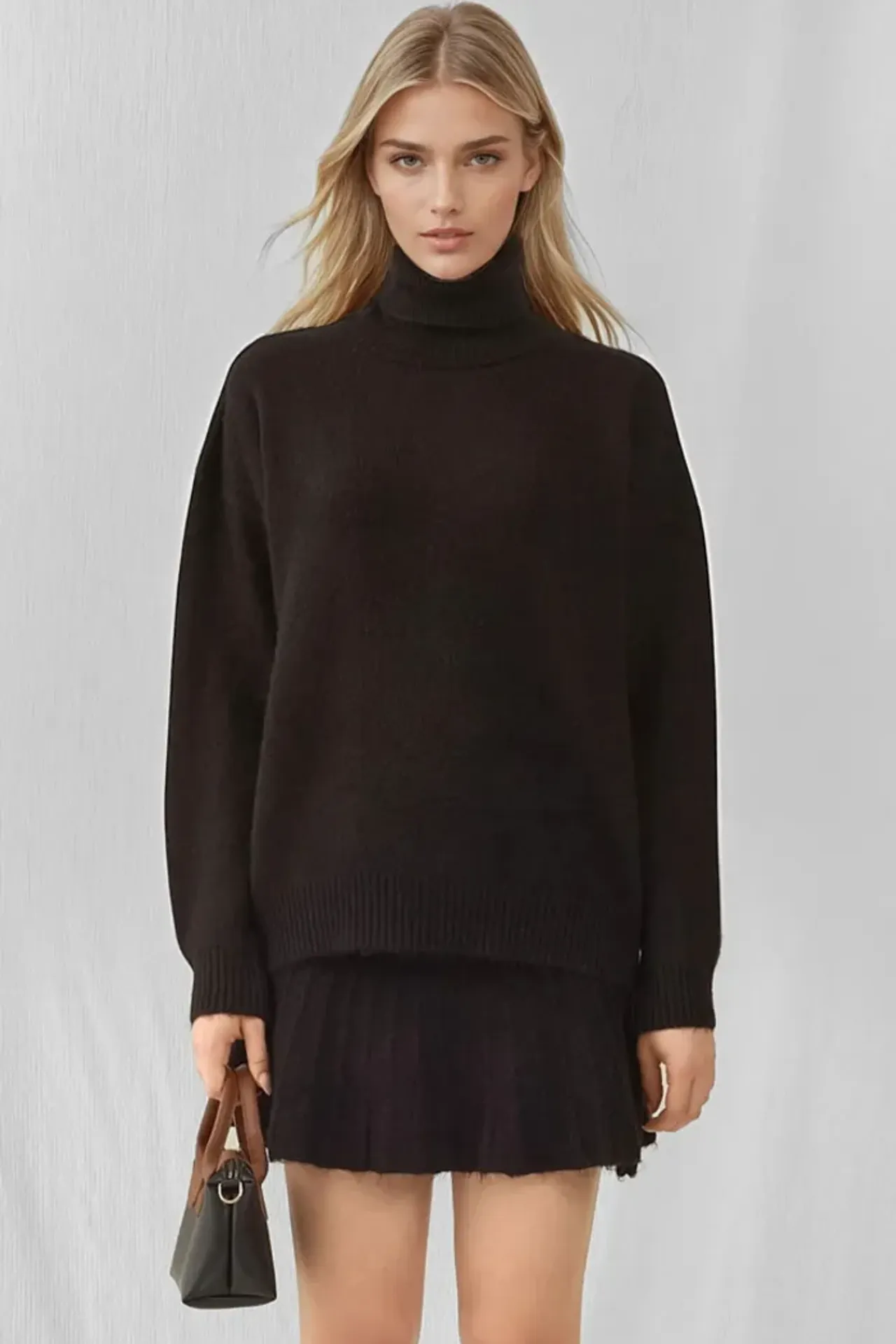 BDART Textured Oversized Turtleneck Knit Co-Ord Set 1