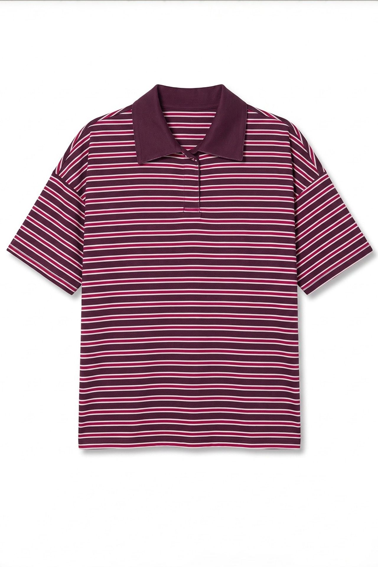 Striped Oversized Fit Polo T-Shirt 5