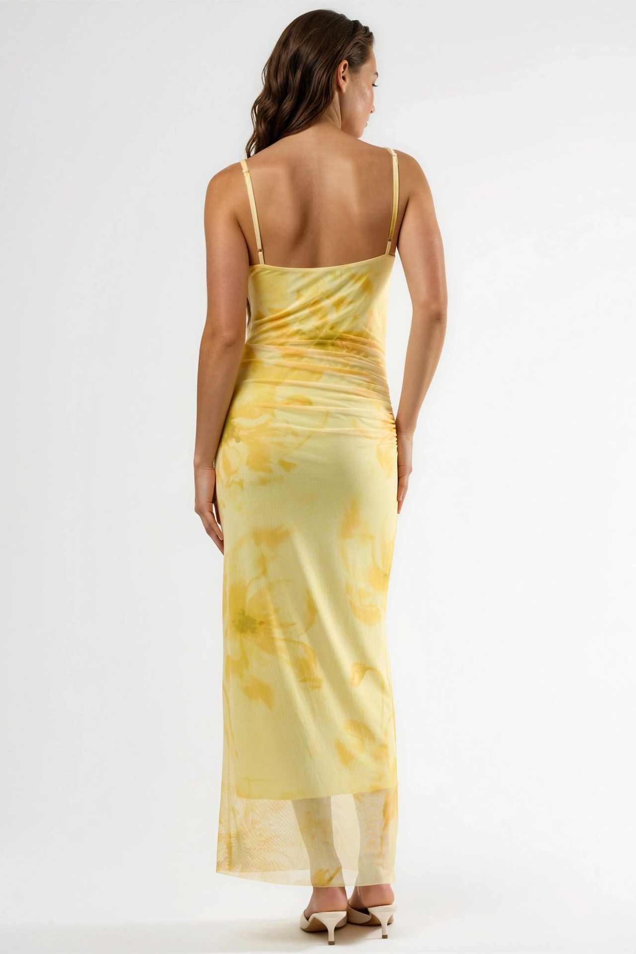BUSEM Floral Bodycon Midi Dress with Drape 3