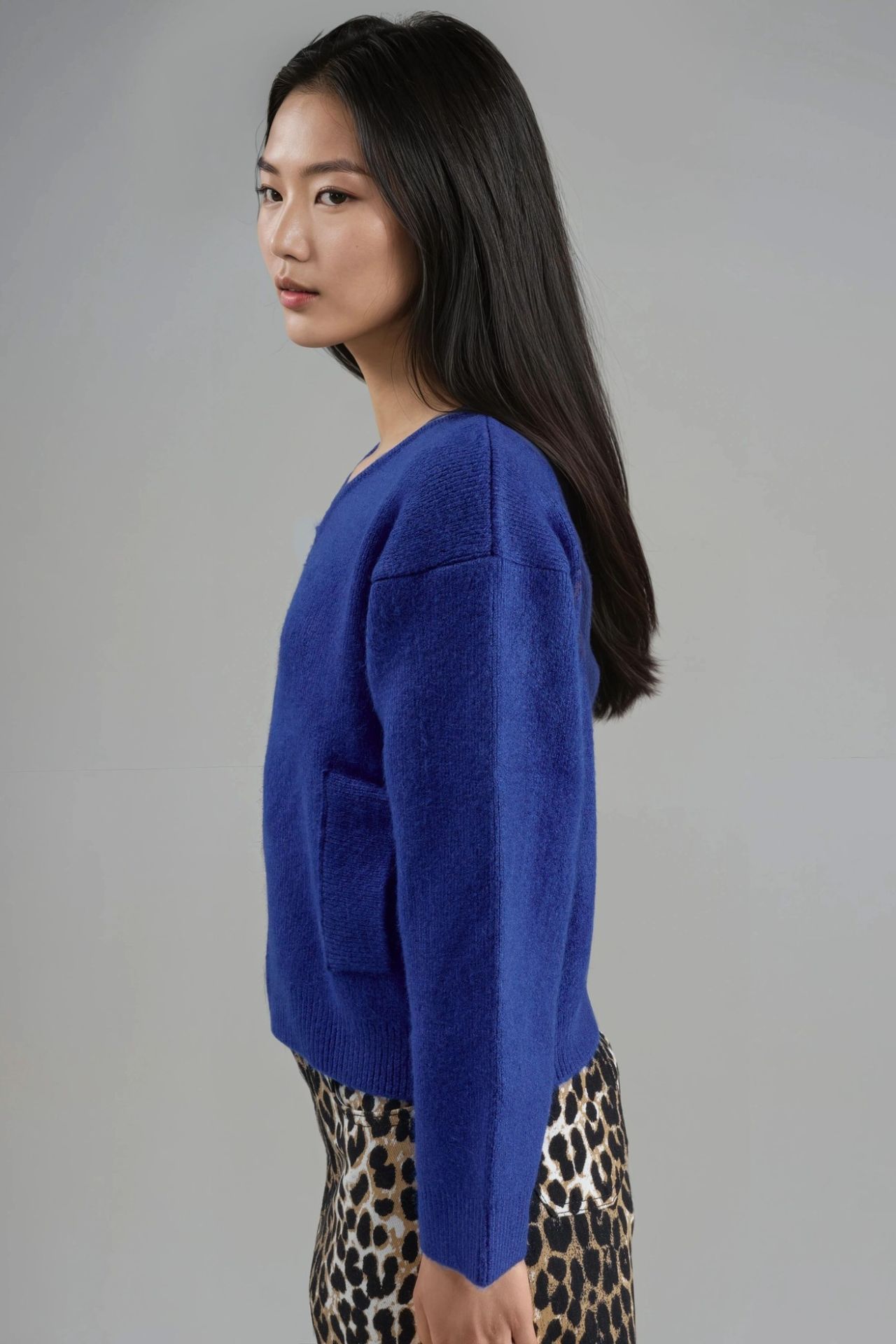 MY FASHION Zippered Knit Cardigan With Pockets 4