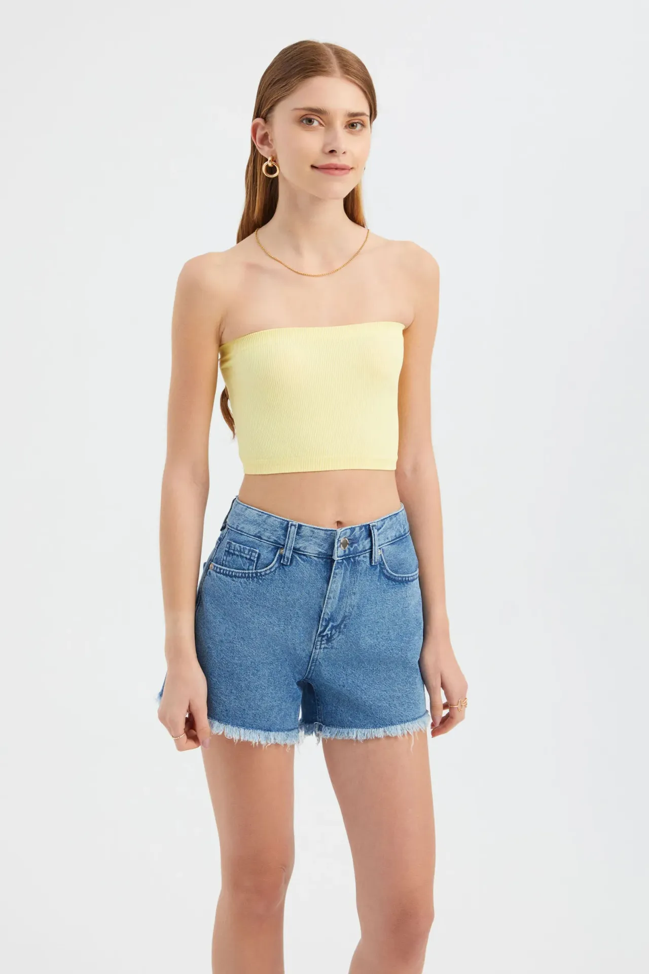 Strapless Basic Crop Top