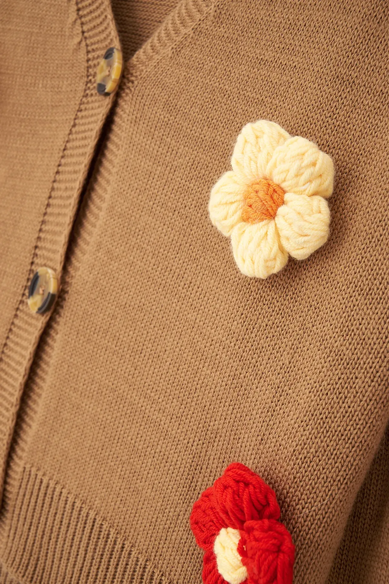 Floral V-Neck Relaxed Fit Cardigan