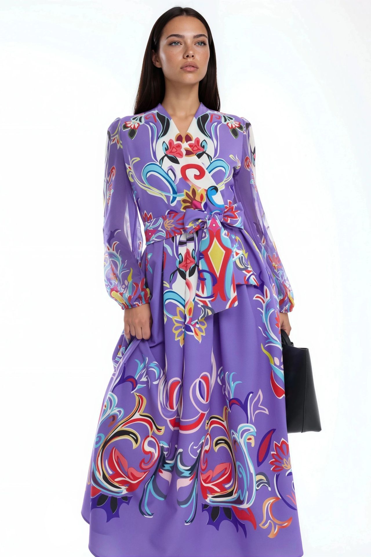 MSN Floral Print Maxi A-Line Dress 1