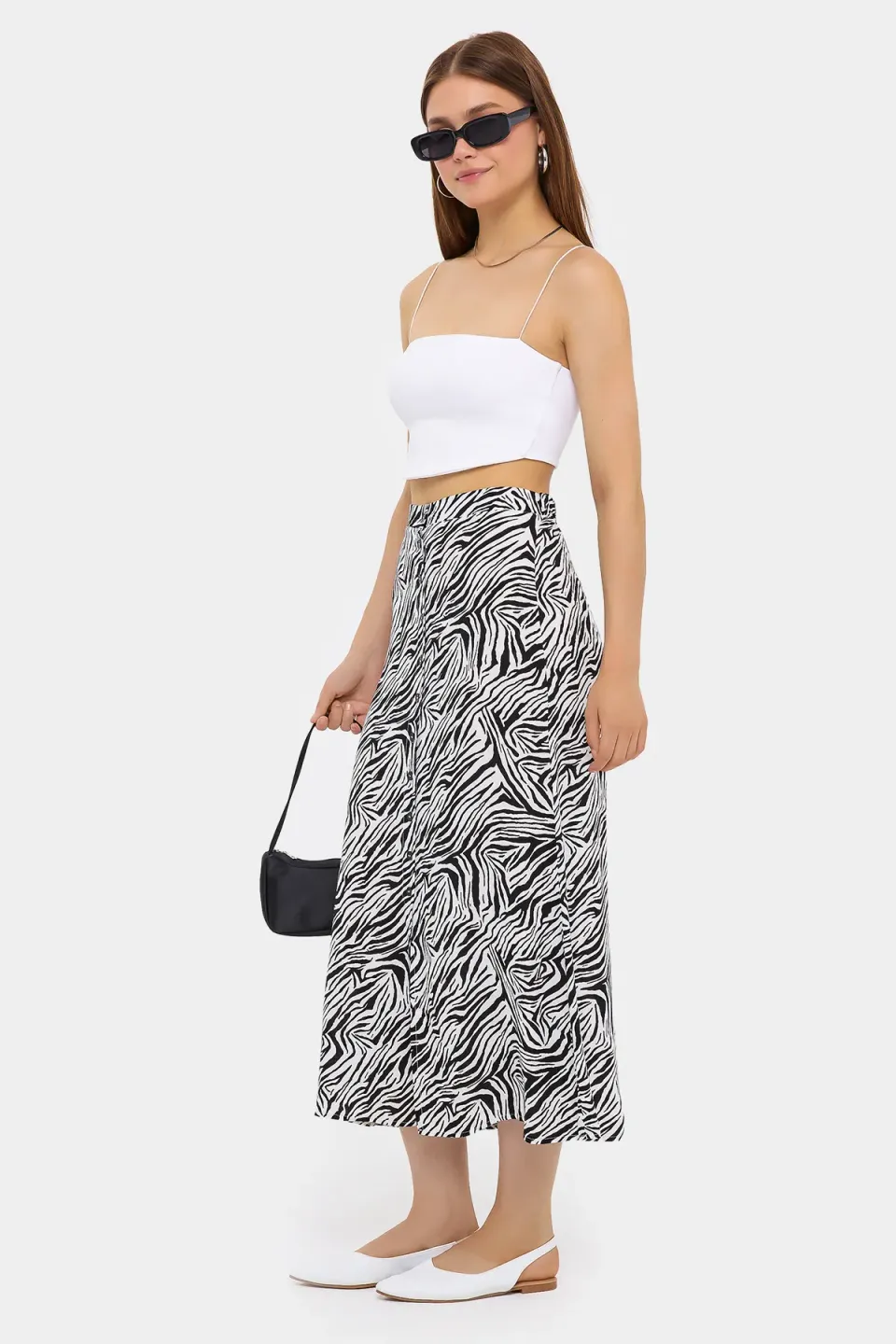 Floral High Waist Buttoned Maxi Skirt