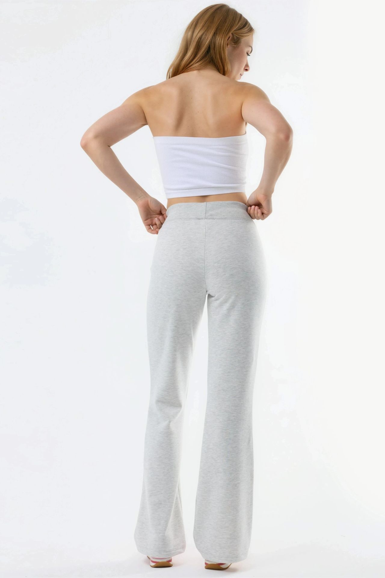 BUSEM Elastic Waist Flare Leg Pants 2