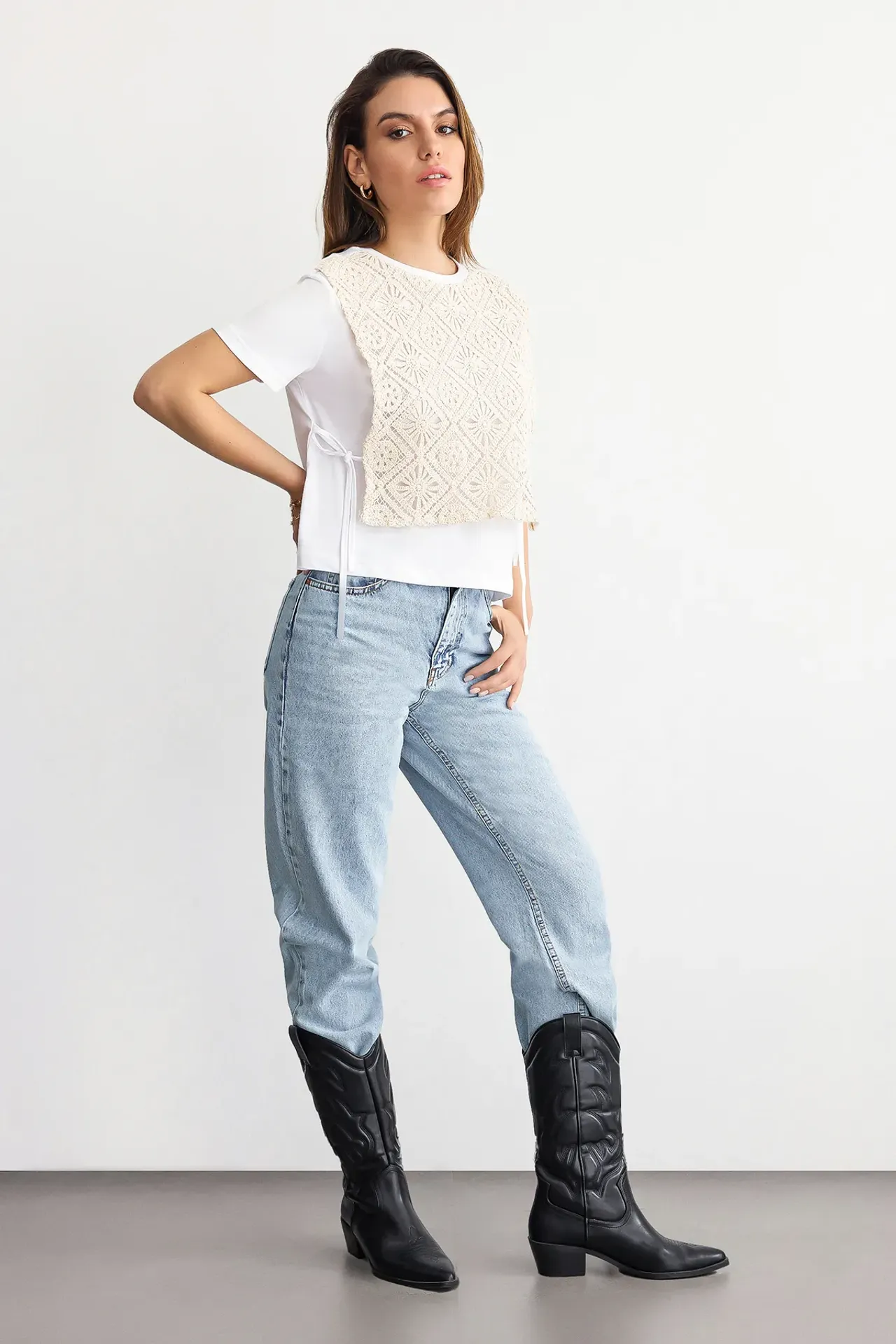 Crochet Tie-Side T-Shirt